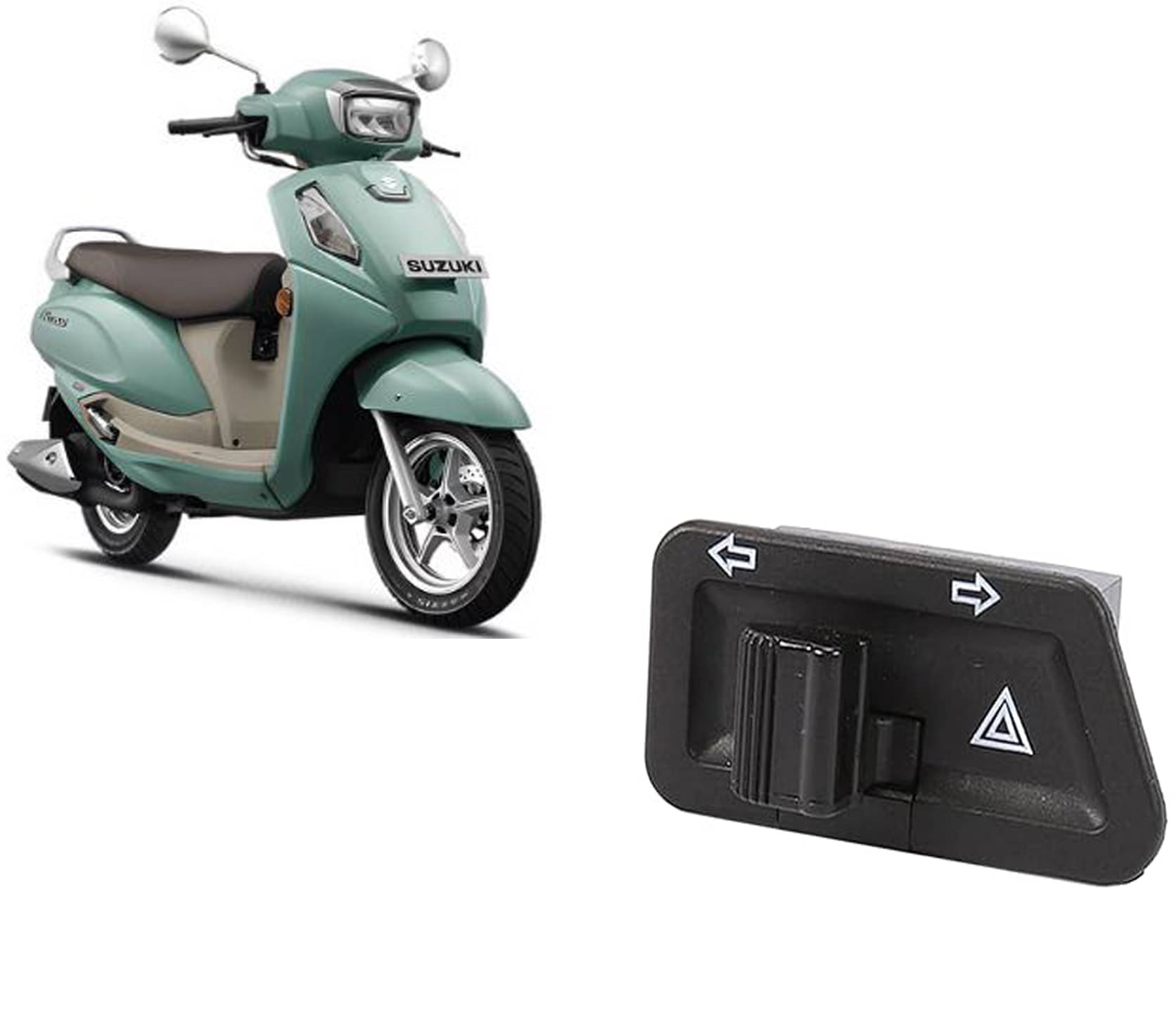     			Universal Indicator Switch With Parking Hazard, Modified 3 Pin Double Flash Light Turn Signal Starter Single Switch Button for Scooter