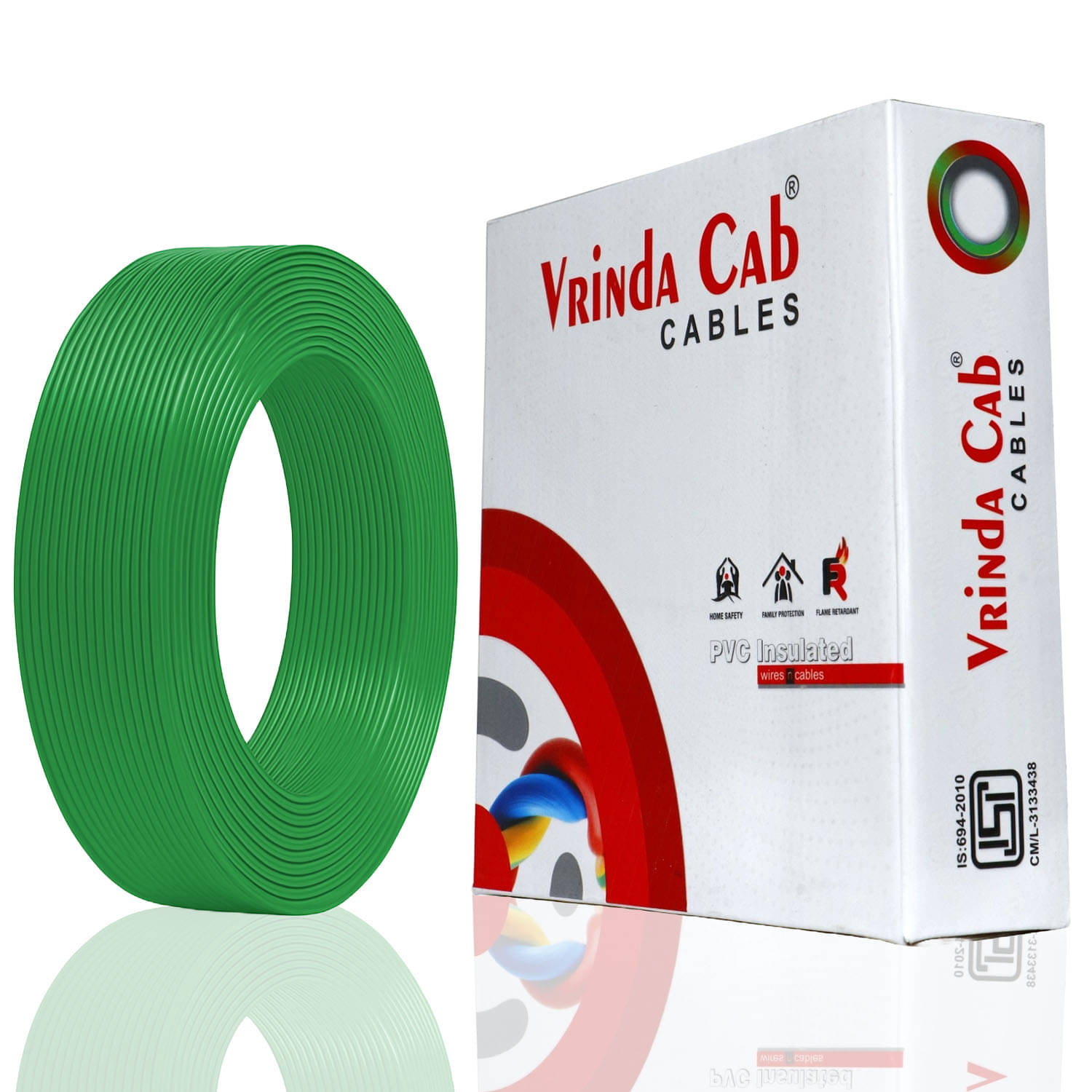     			VRINDACab Green 1mm 90 Meter Wire | FR PVC Insulated CCA Copper Electrical Cable for Home, Office & Industrial Wiring