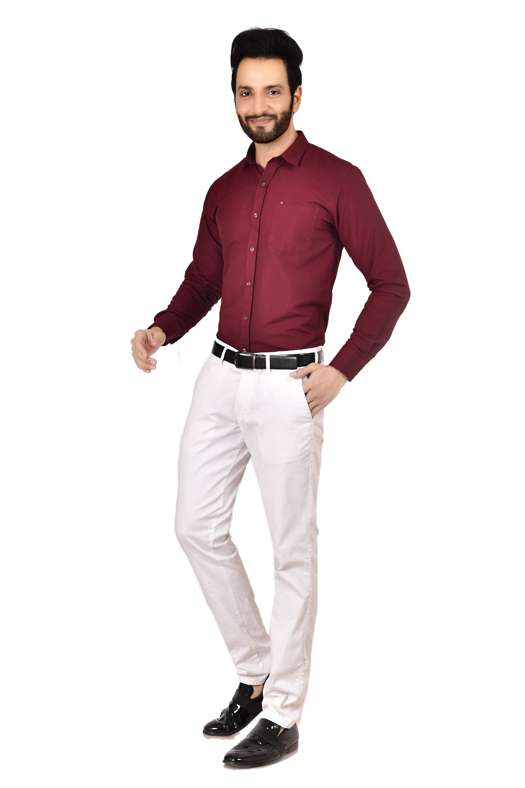     			Vastra Vriksha Poly Cotton Regular Fit Full Sleeves Men's Formal Shirt - Maroon ( Pack of 1 )