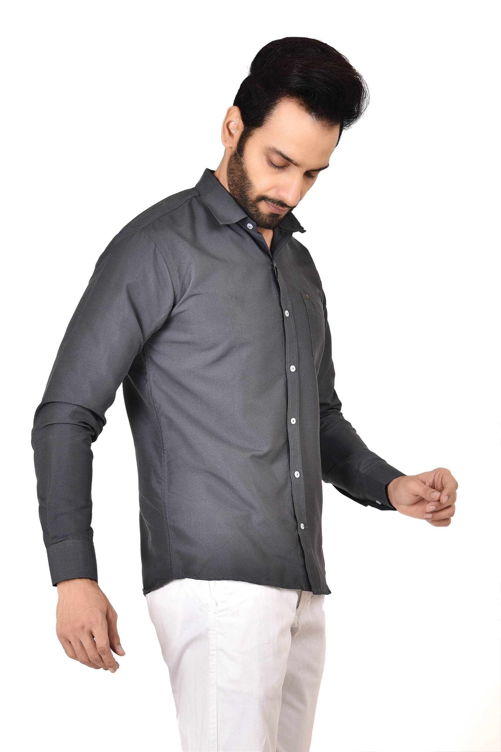     			Vastra Vriksha Poly Cotton Regular Fit Full Sleeves Men's Formal Shirt - Grey ( Pack of 1 )