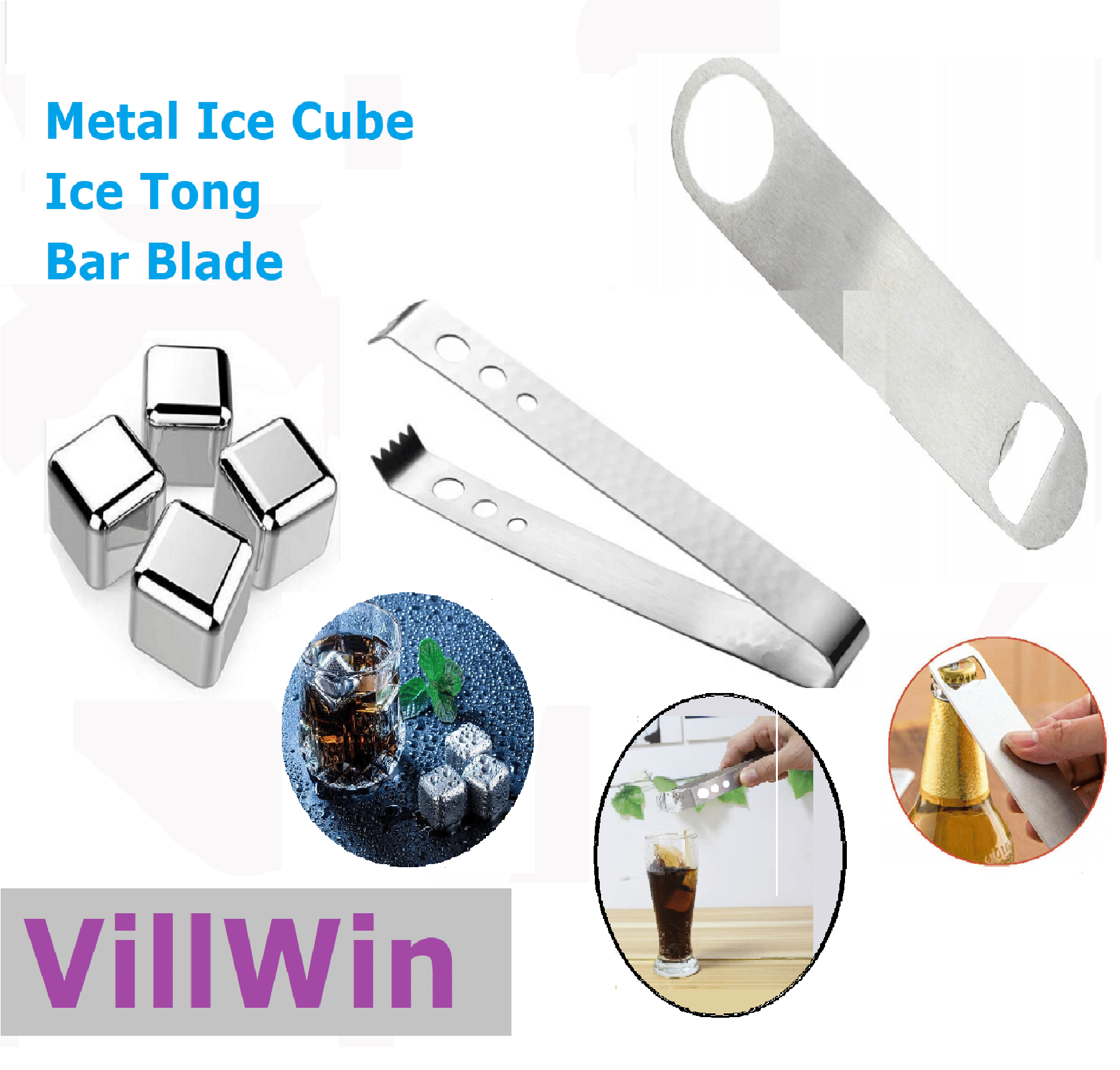VillWin Silver Stainless Steel Bottle Opener     			VillWin Silver Stainless Steel Bottle Opener
