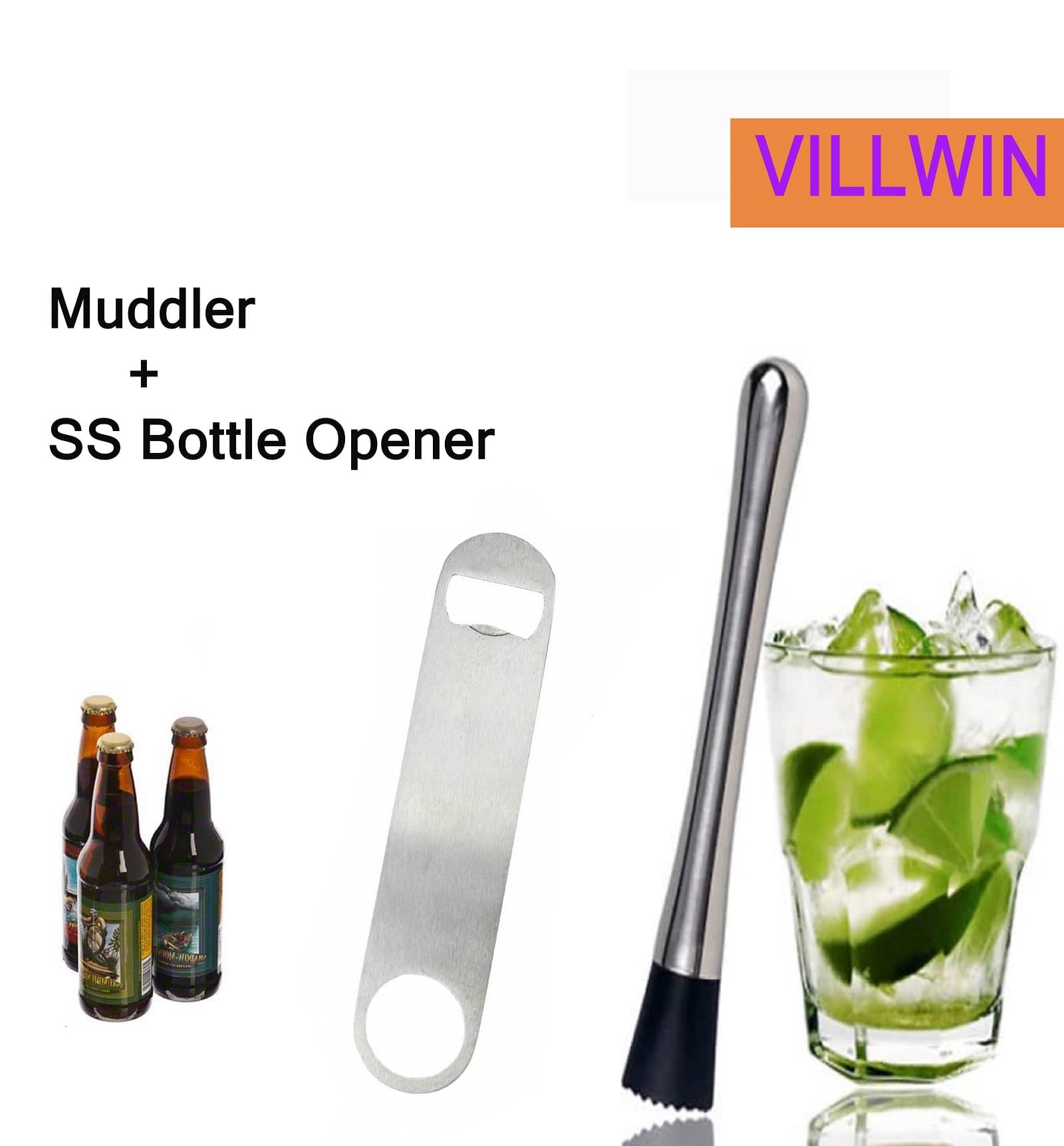 VillWin Silver Stainless Steel Bottle Opener     			VillWin Silver Stainless Steel Bottle Opener