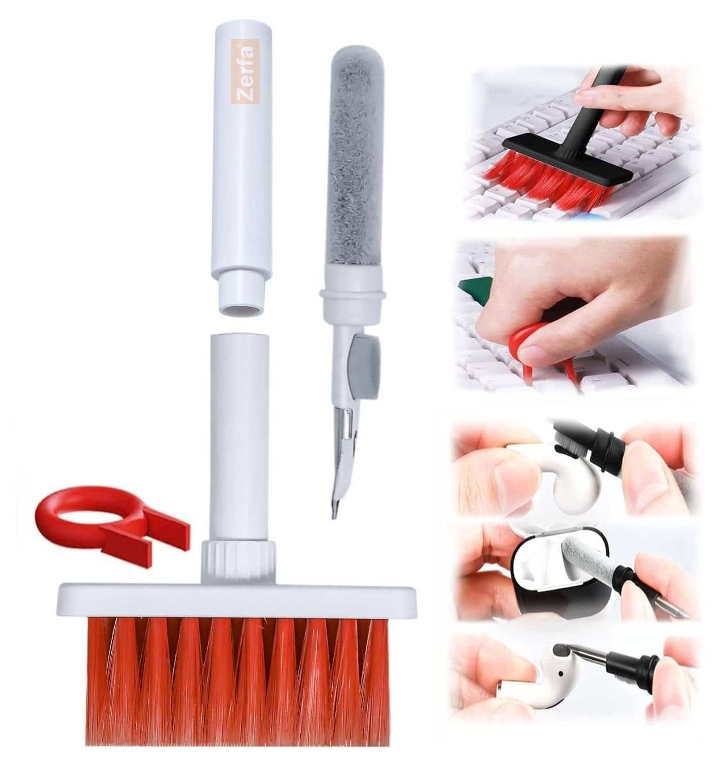     			WHIMSICAL WONDERS 1 Pc Keyboard Cleaning Kit - Soft Brush Pen for AirPods, Phone, Camera, Laptop - Metal, Multicolor