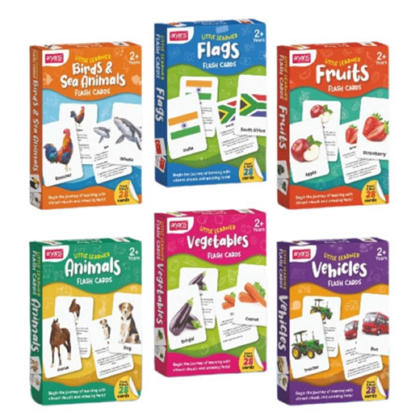 YUIOP - Little Learner Flash Cards - 168 Cards Front & Back - 6 Mix Design - 7 Subjects Covered - Pack Of 6 - Kids Educational YUIOP - Little Learner Flash Cards - 168 Cards Front & Back - 6 Mix Design - 7 Subjects Covered - Pack Of 6 - Kids Educational