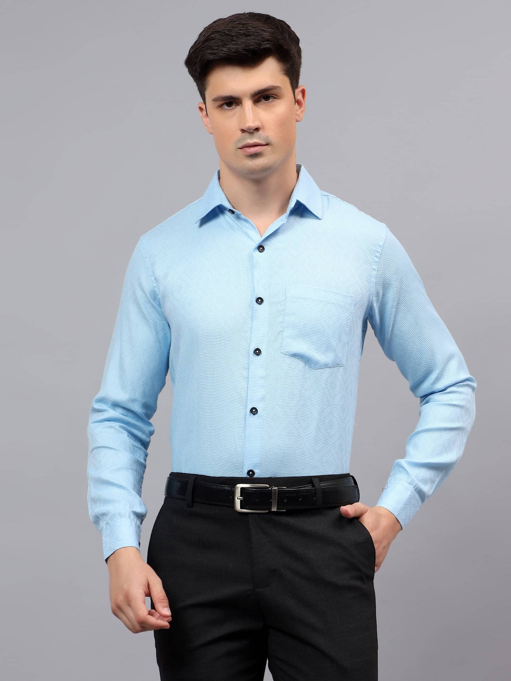     			Yugnik Cotton Regular Fit Full Sleeves Men's Formal Shirt - Blue ( Pack of 1 )