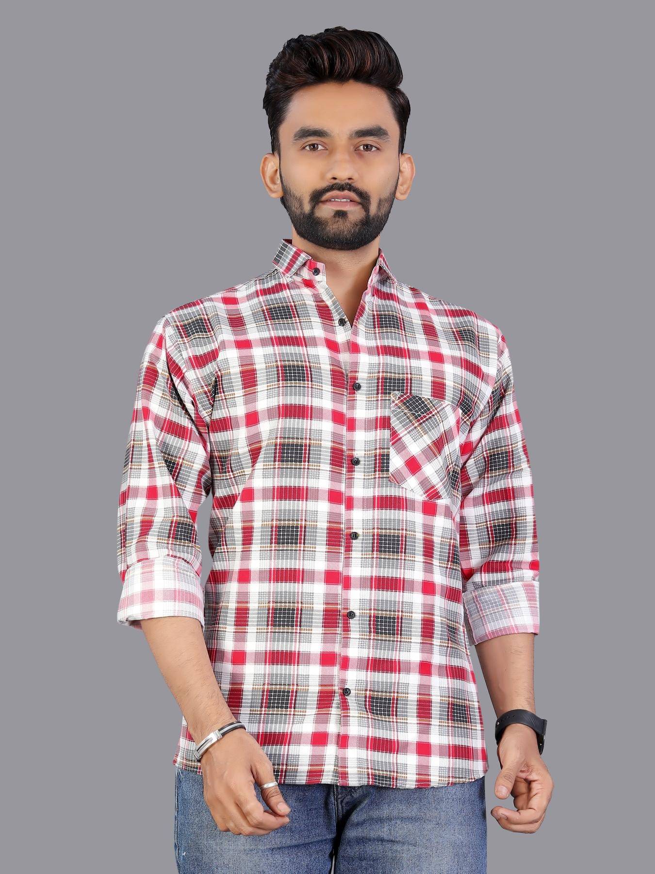     			allan peter 100% Cotton Regular Fit Checks Full Sleeves Men's Casual Shirt - Multicolor 6 ( Pack of 1 )