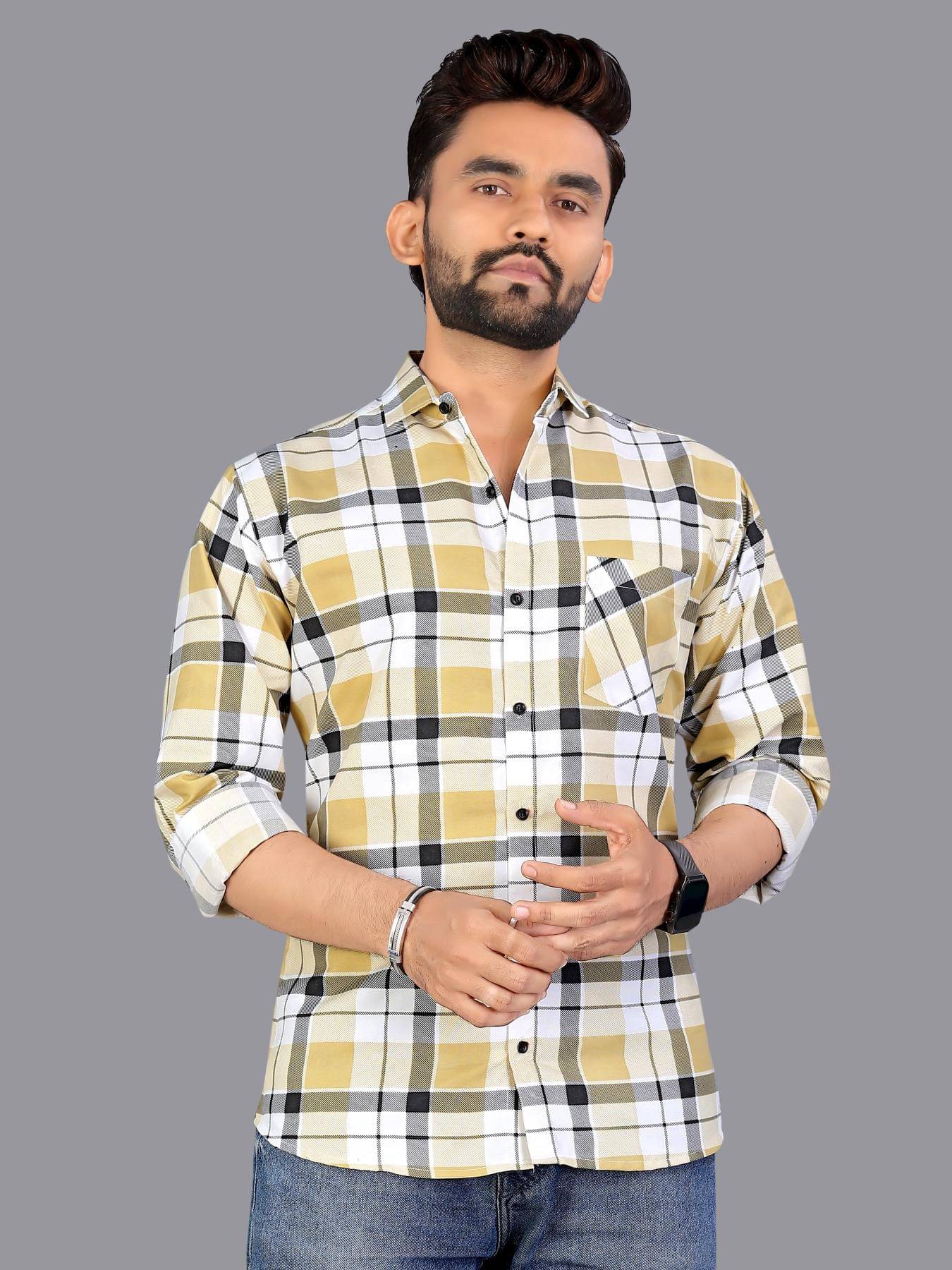 allan peter 100% Cotton Regular Fit Checks Full Sleeves Men's Casual Shirt - Multicolor 2 ( Pack of 1 )     			allan peter 100% Cotton Regular Fit Checks Full Sleeves Men's Casual Shirt - Multicolor 2 ( Pack of 1 )