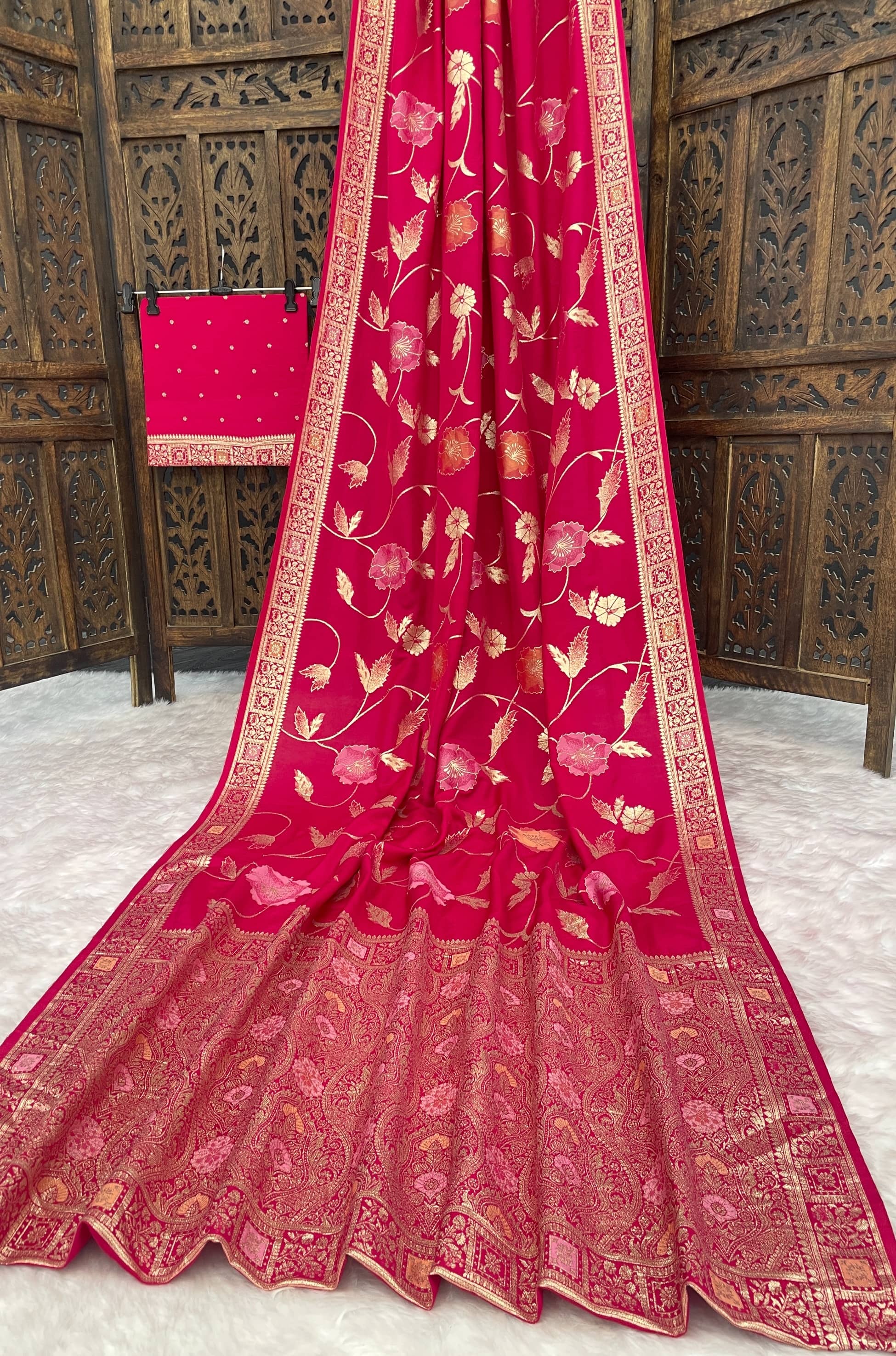 fab woven Art Silk Woven Design Kanjeevaram Sarees With Unstitched Blouse Piece ( Turquoise ) - Sarees | Buy online on ZillyBuy