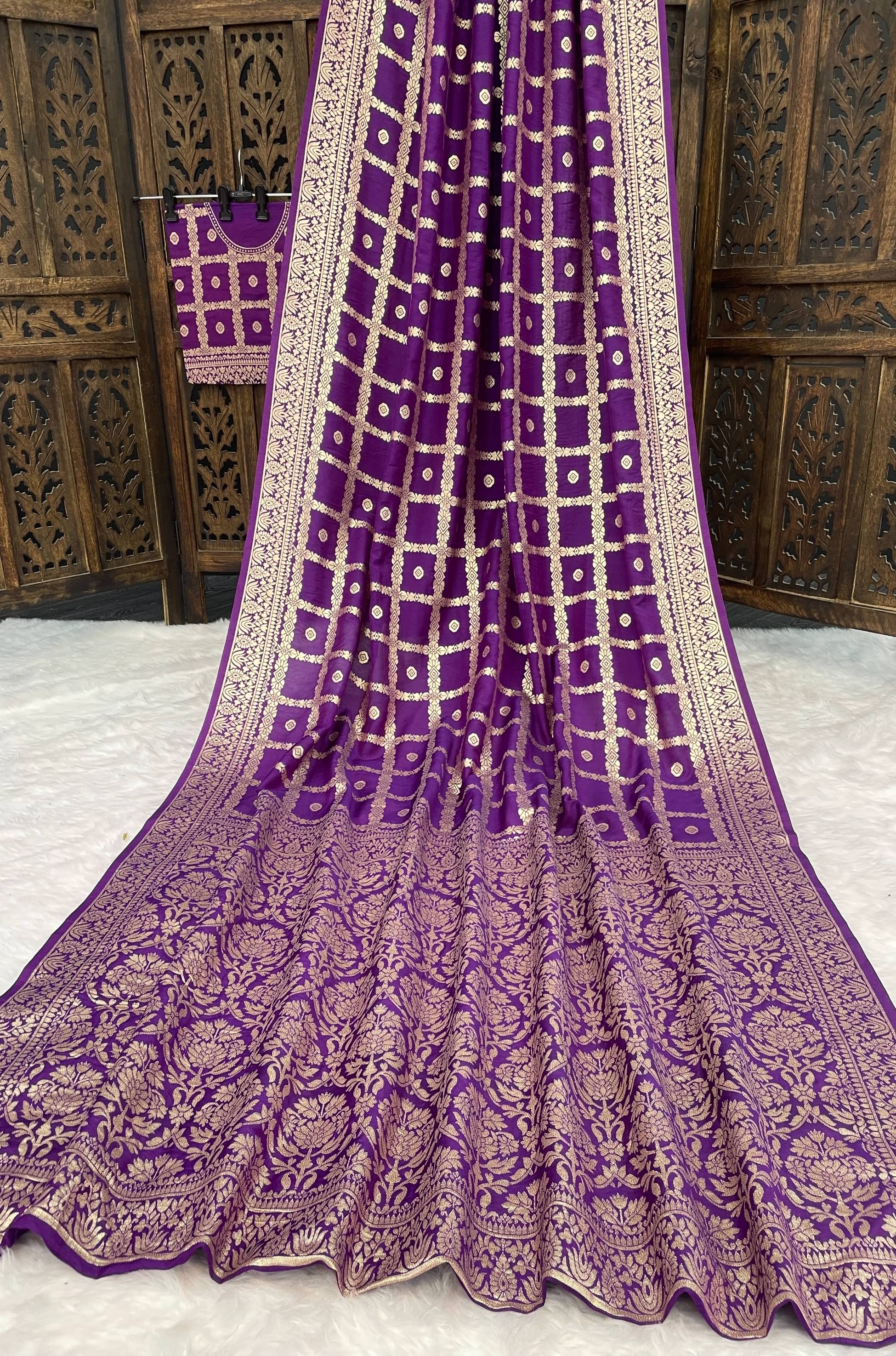     			fab woven Art Silk Woven Design Kanjeevaram Sarees With Unstitched Blouse Piece ( Purple )