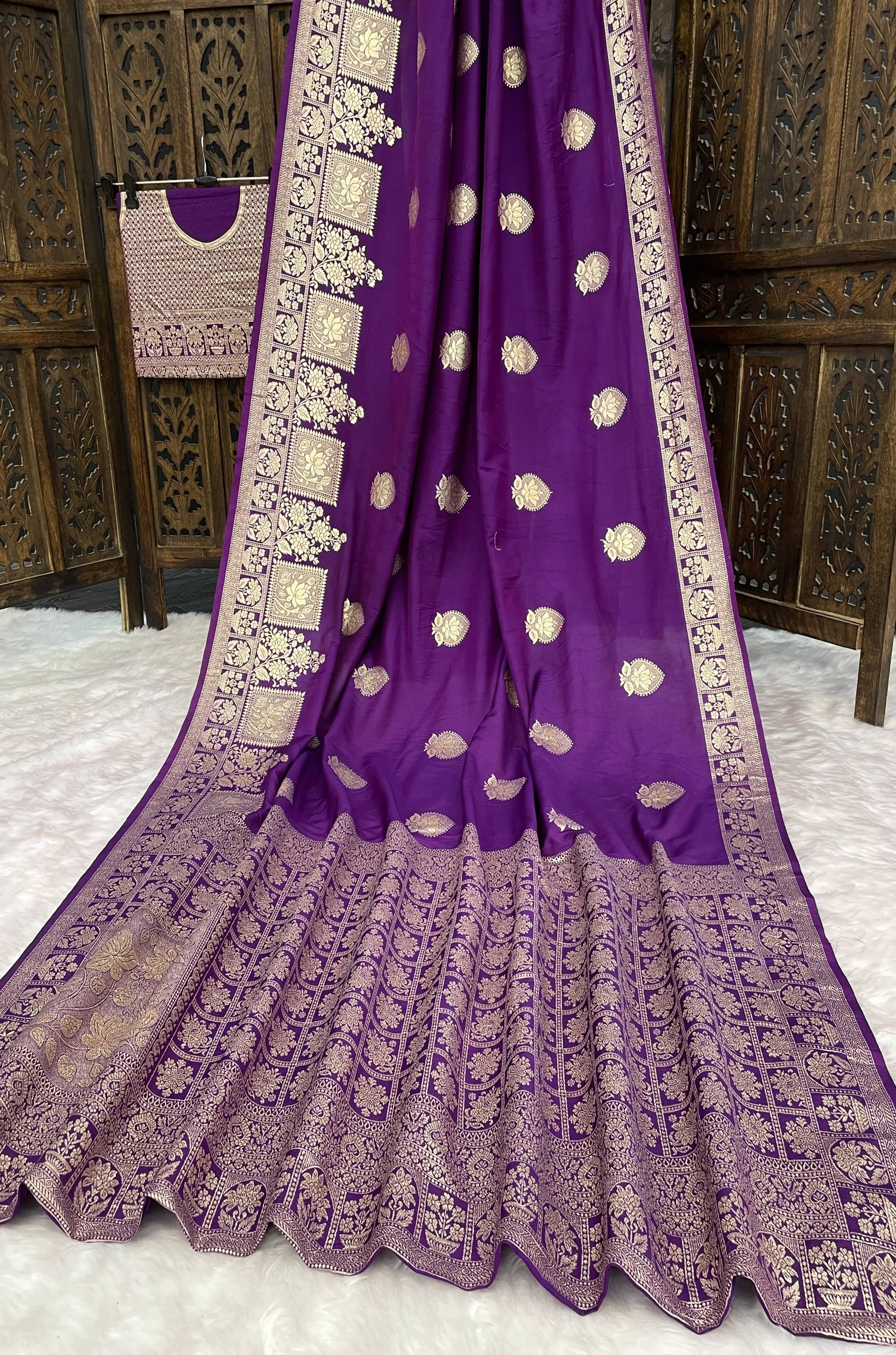 fab woven Art Silk Woven Design Kanjeevaram Sarees With Unstitched Blouse Piece ( Purple ) fab woven Art Silk Woven Design Kanjeevaram Sarees With Unstitched Blouse Piece ( Purple )