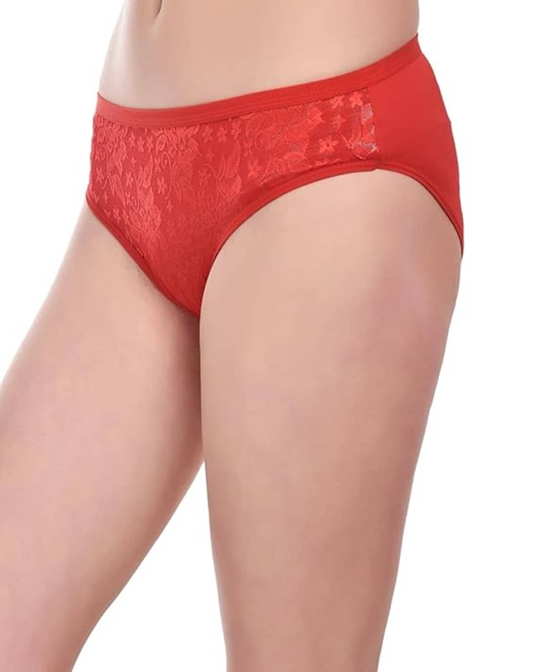     			look and luck Net/Mesh Briefs ( Red , Pack of 1 )