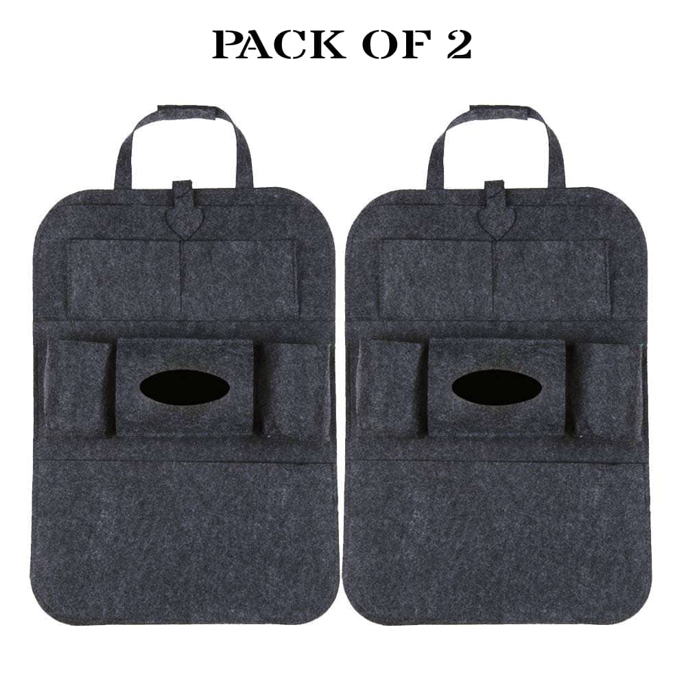 sakimo Luxury Car Seat Back Organizer | Multipurpose Car Storage Back Organizer (Pack Of 2)