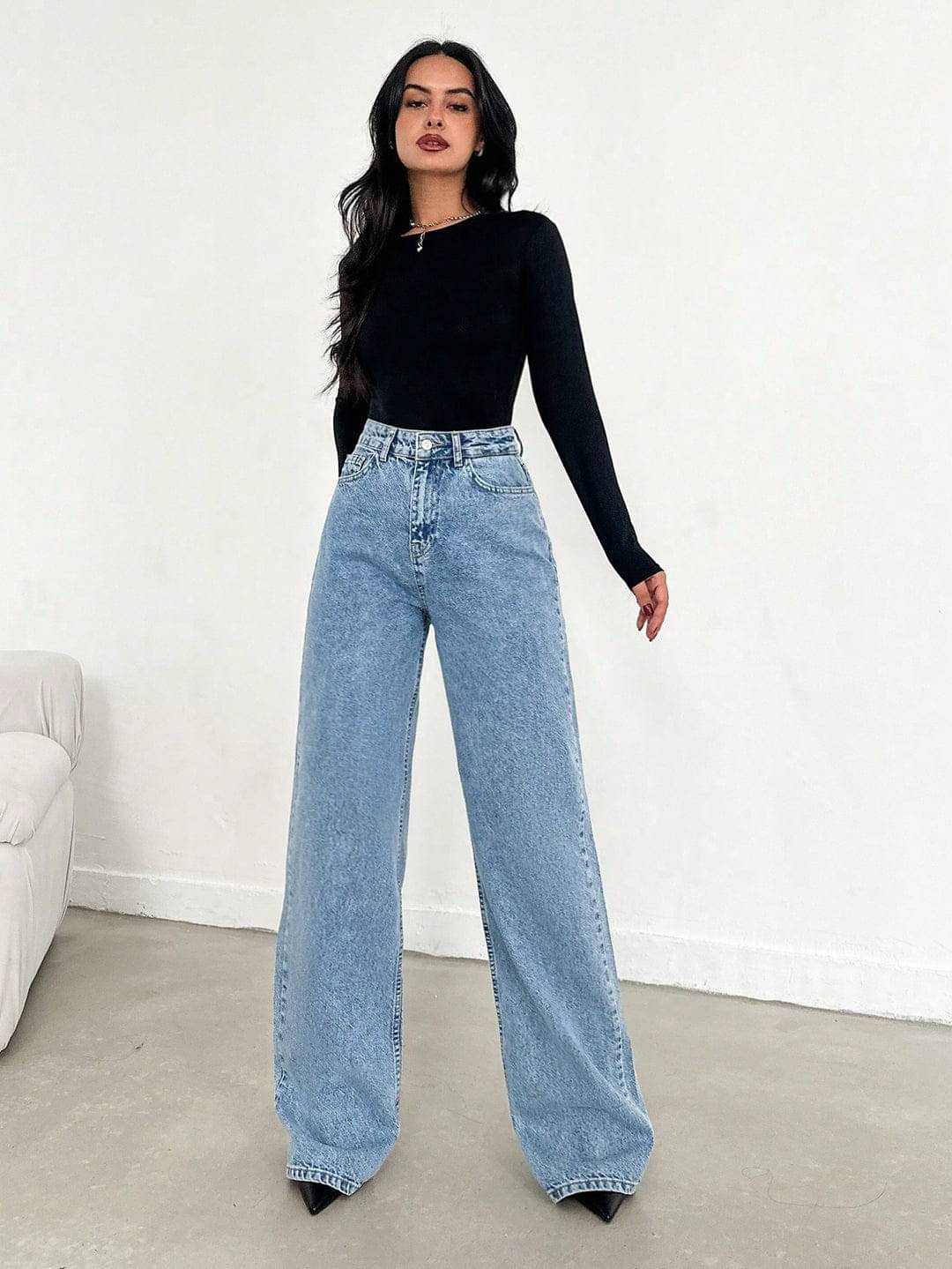     			9x denims Women's Straight Fit High-Rise Jeans ( Blue )