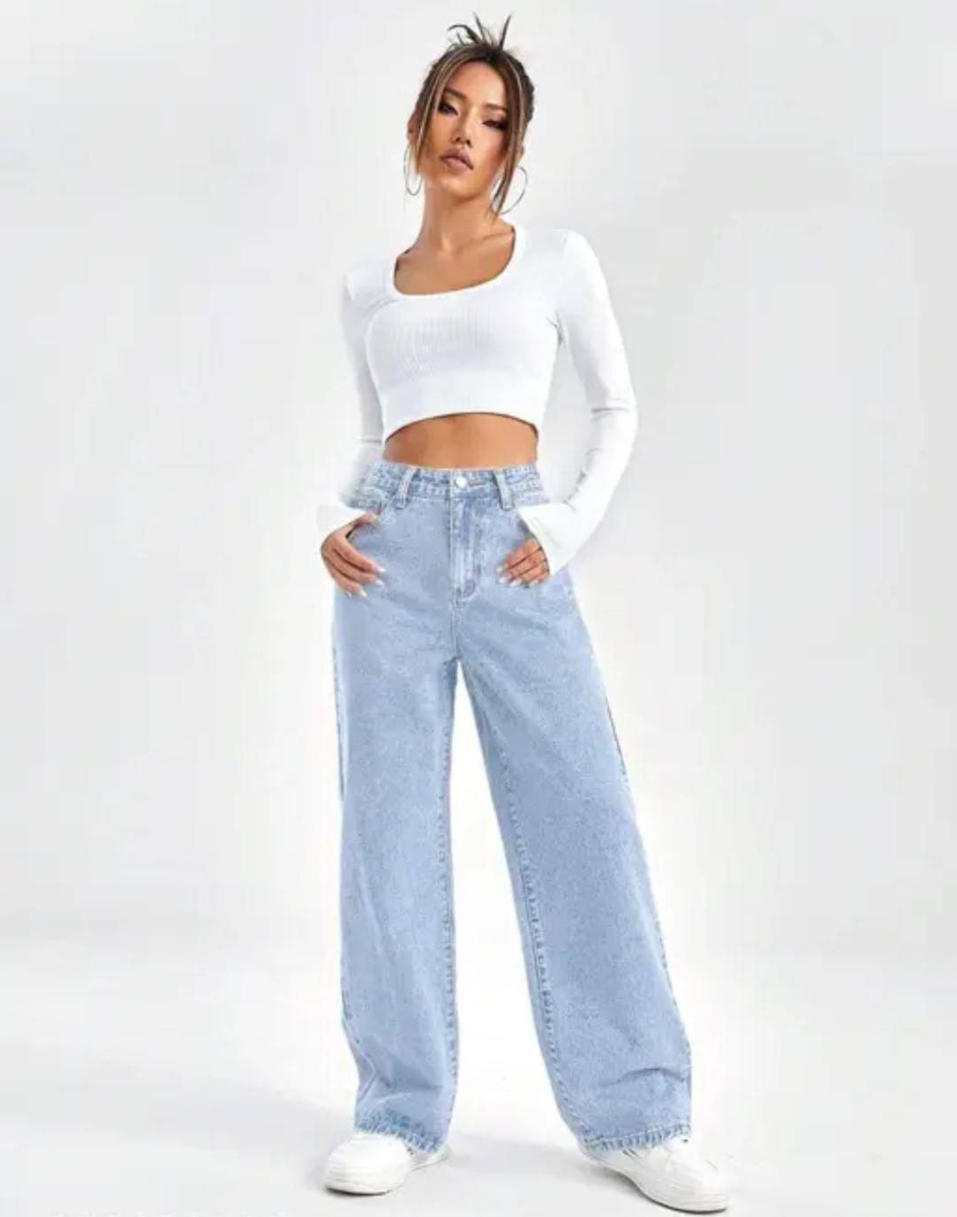     			9x denims Women's Straight Fit High-Rise Jeans ( Blue )