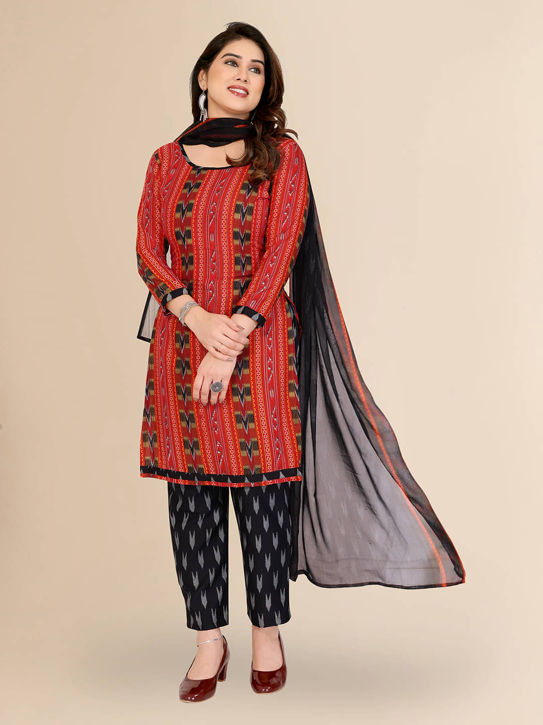    			ANAND SAREES Women Crepe Unstitched Dress Material ( Red )