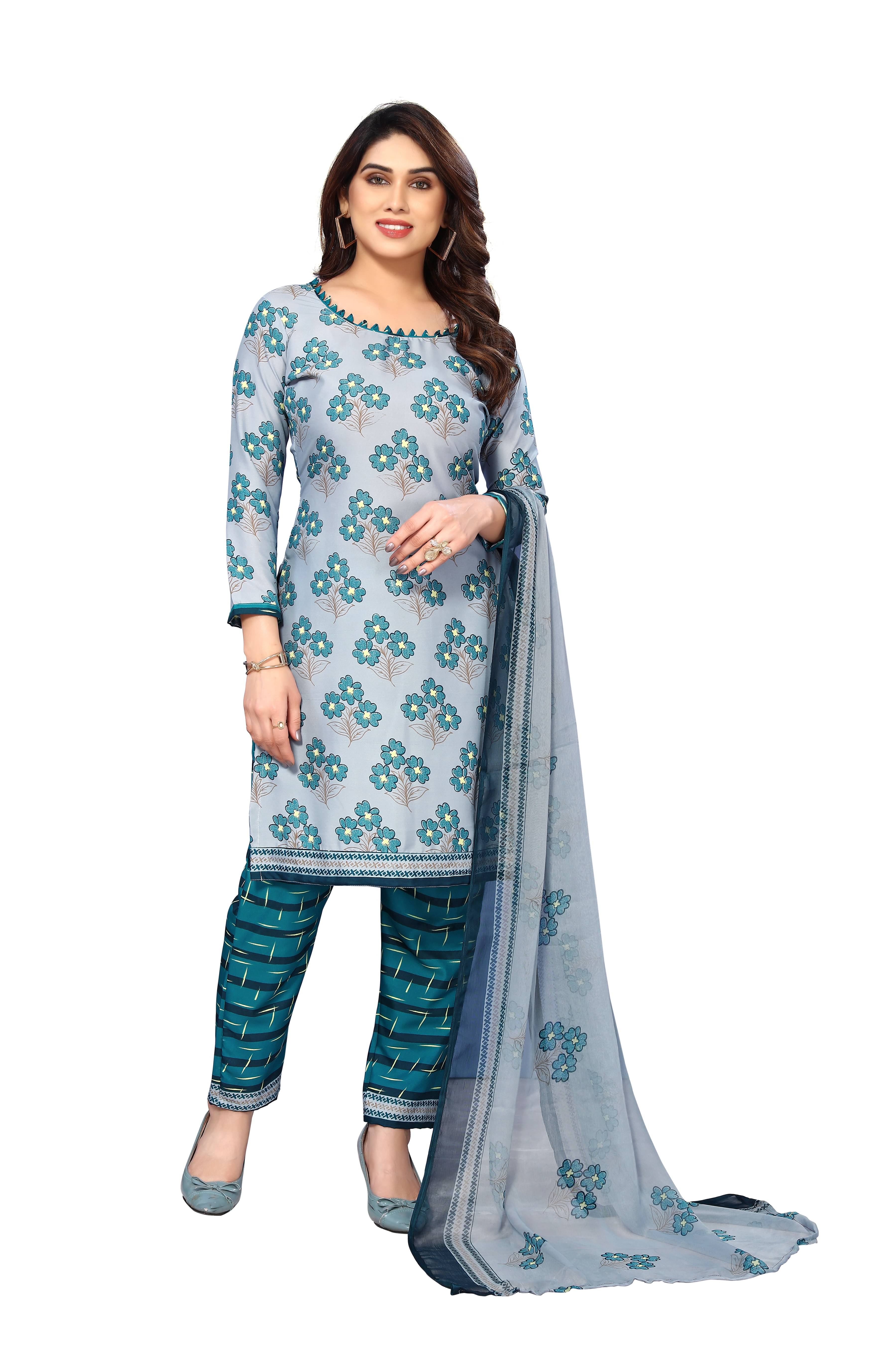     			ANAND SAREES Women Crepe Unstitched Dress Material ( Grey )