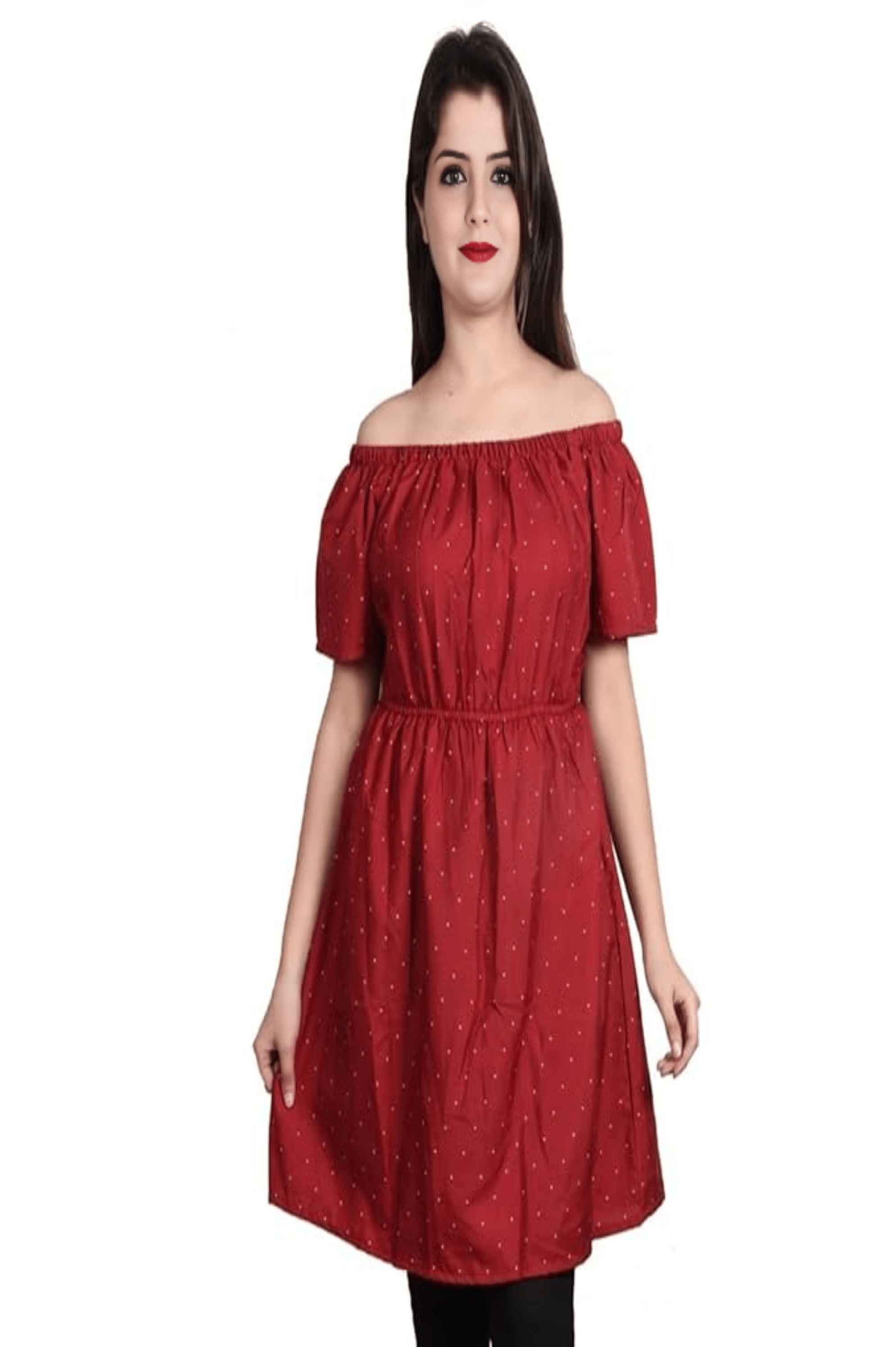 ATIMUNA Women's Polyester Regular Top ( Red ) ATIMUNA Women's Polyester Regular Top ( Red )