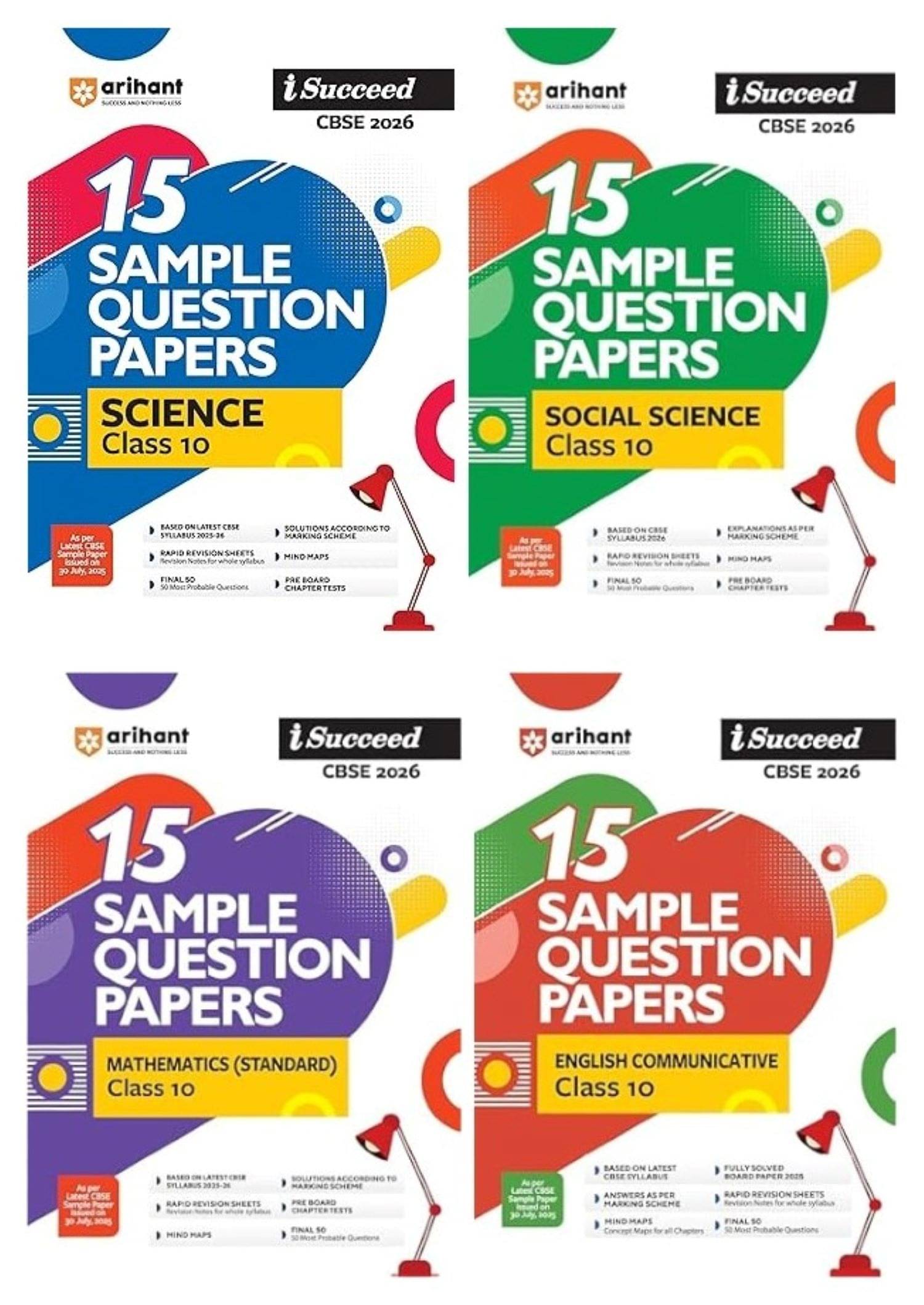 Arihant I Succeed CBSE Sample Question Papers Class 10 Science, Social Science, Mathematics Standard & English Communicative Exam 2026     			Arihant I Succeed CBSE Sample Question Papers Class 10 Science, Social Science, Mathematics Standard & English Communicative Exam 2026