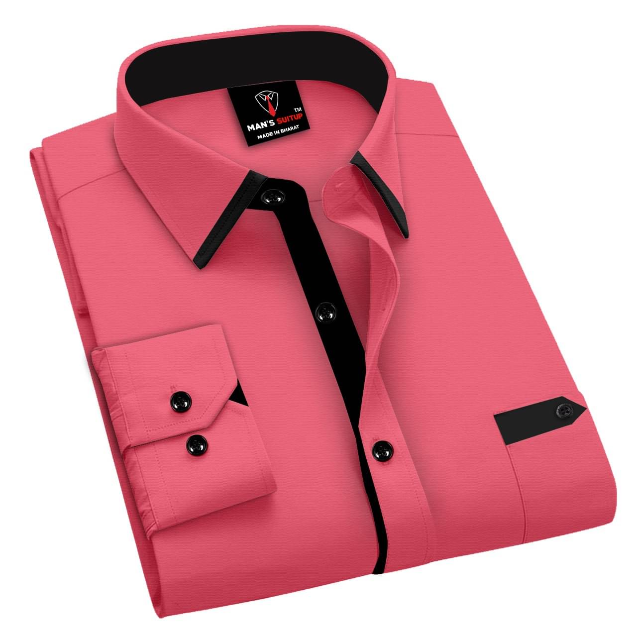     			BLACK DARK Cotton Blend Regular Fit Solids Full Sleeves Men's Casual Shirt - Peach ( Pack of 1 )