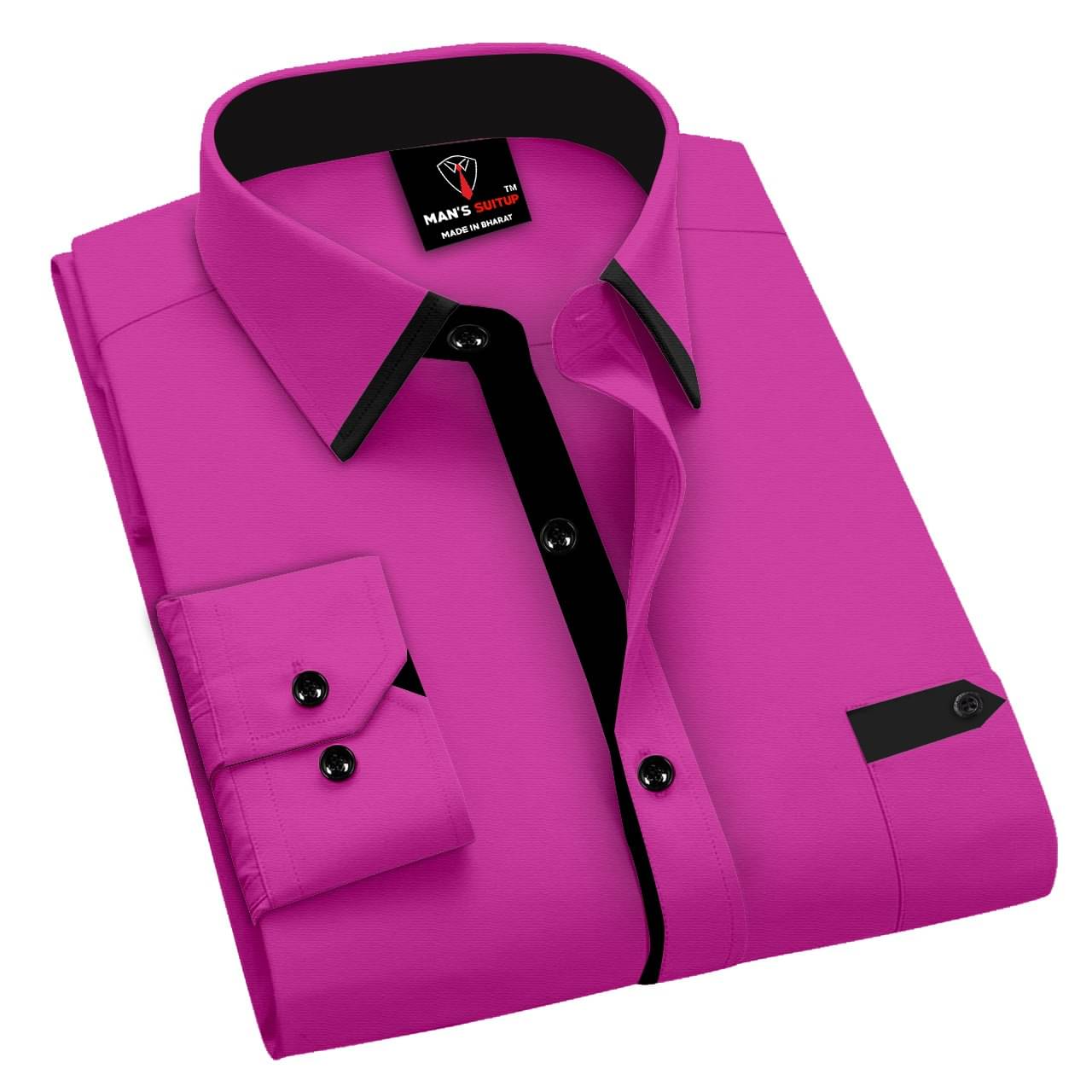     			BLACK DARK Cotton Blend Regular Fit Solids Full Sleeves Men's Casual Shirt - Purple ( Pack of 1 )