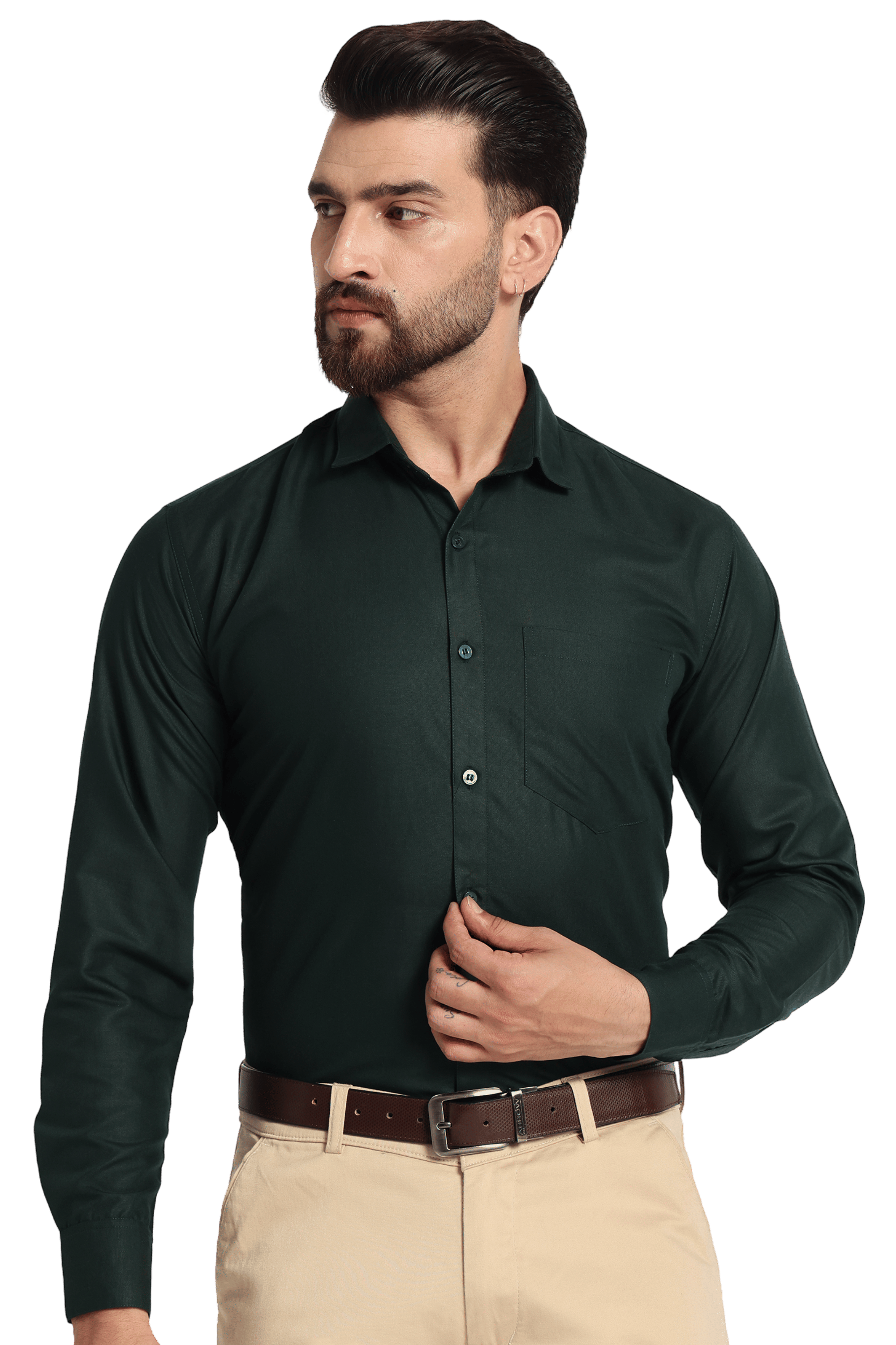     			Coatside Poly Cotton Slim Fit Full Sleeves Men's Formal Shirt - Green ( Pack of 1 )