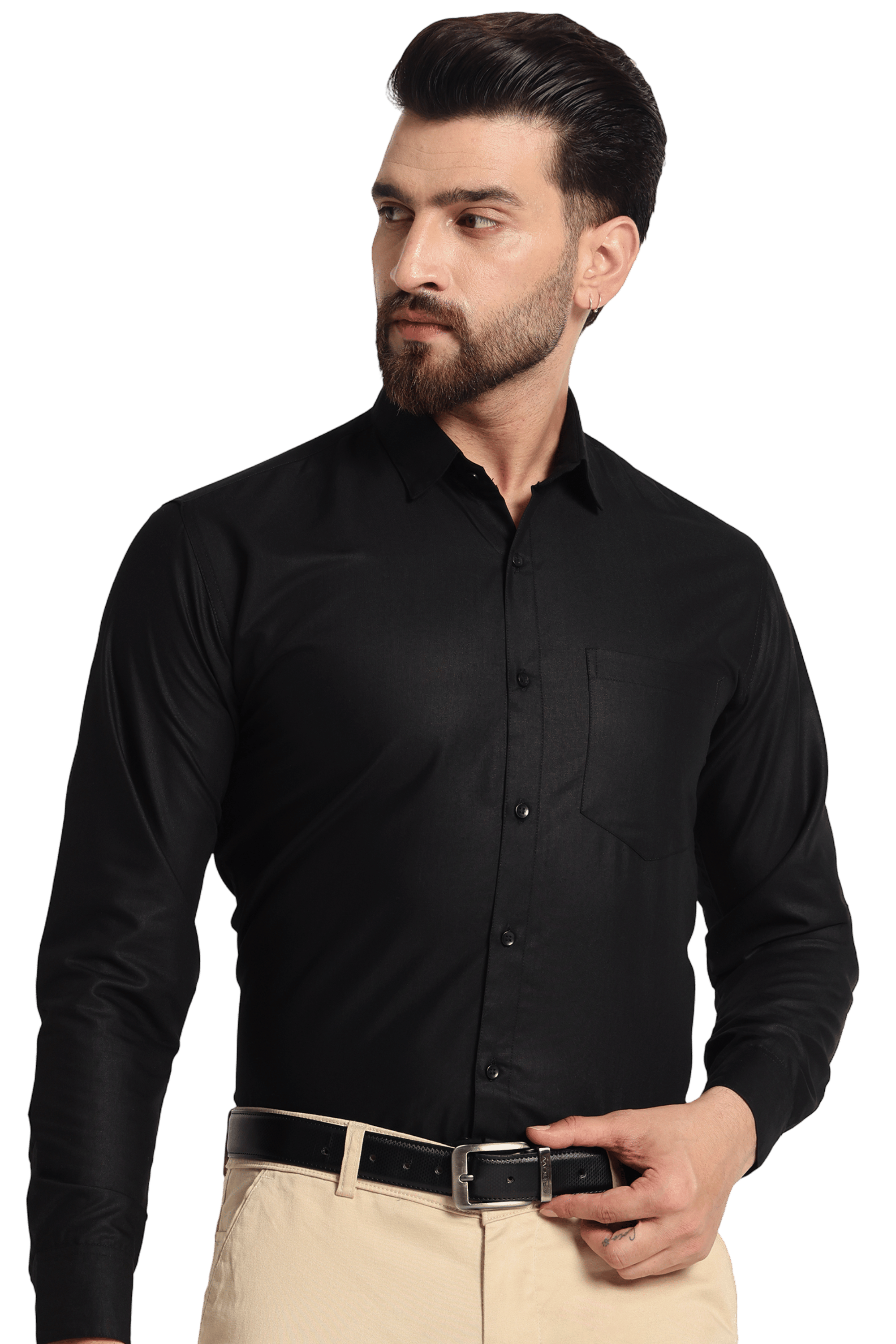 Coatside Poly Cotton Slim Fit Full Sleeves Men's Formal Shirt - Black ( Pack of 1 ) Coatside Poly Cotton Slim Fit Full Sleeves Men's Formal Shirt - Black ( Pack of 1 )