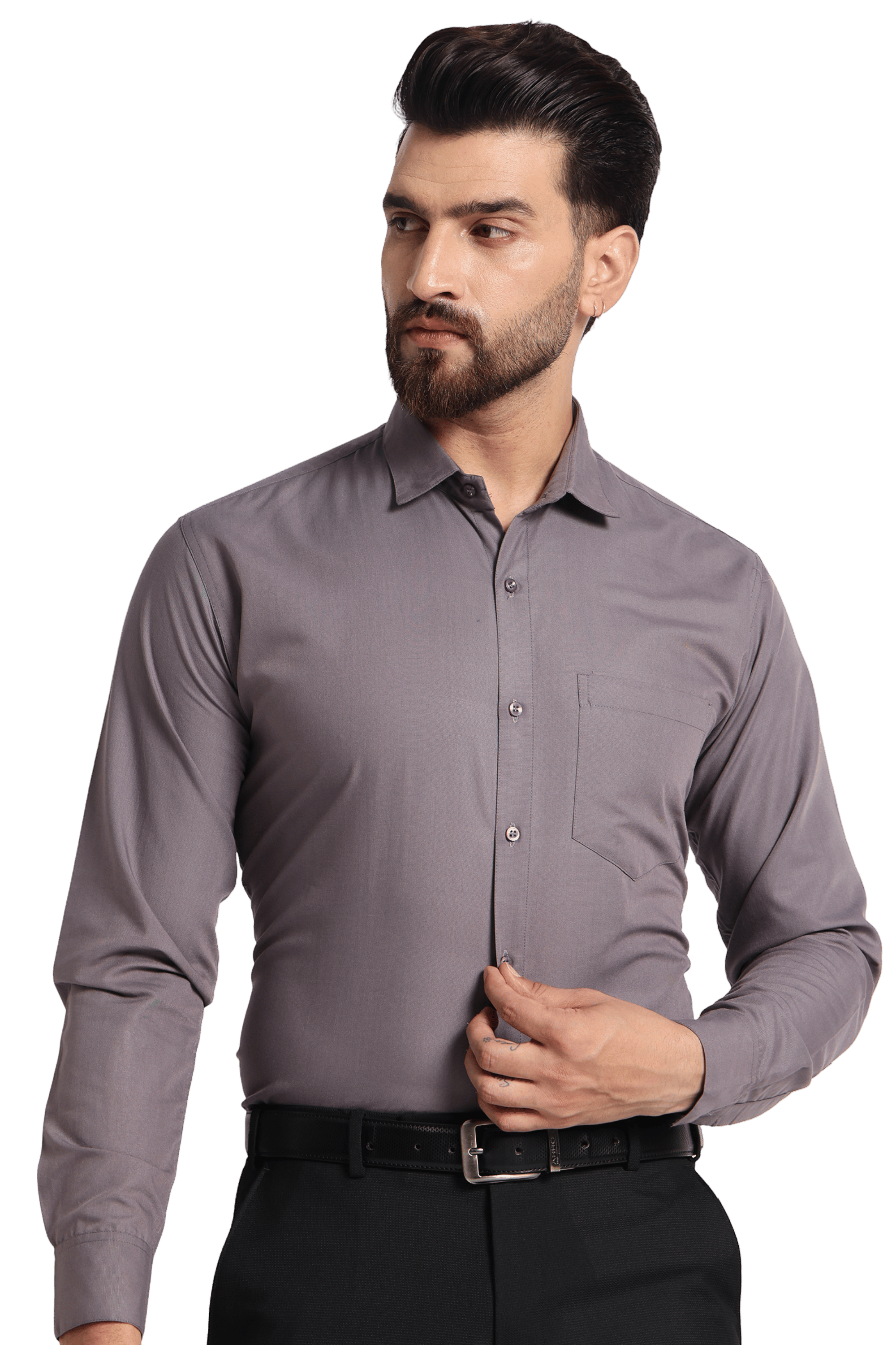     			Coatside Poly Cotton Slim Fit Full Sleeves Men's Formal Shirt - Dark Grey ( Pack of 1 )