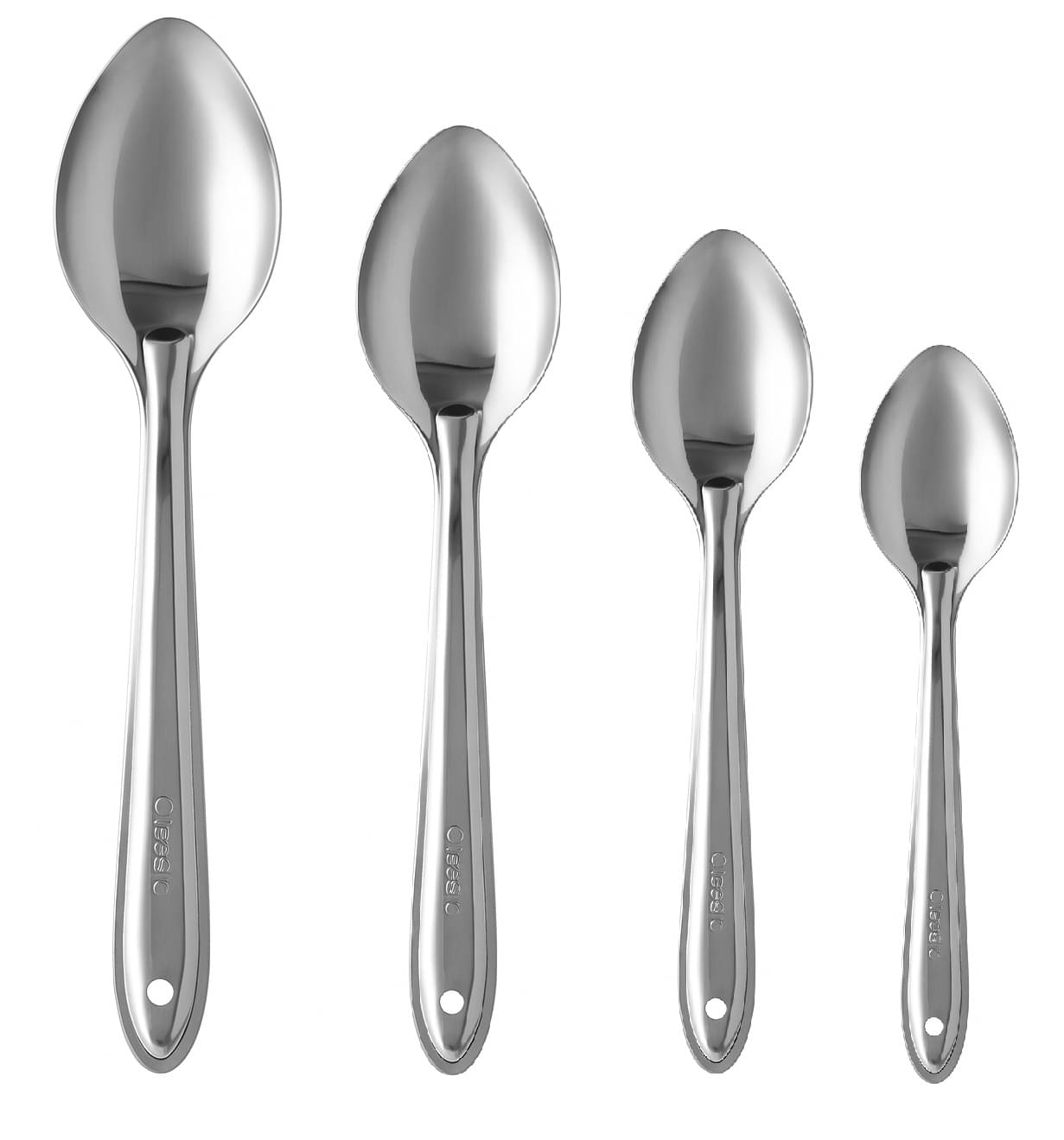     			Dynore Pan Shape Serving Stainless Steel Cutlery Set Silver ( Pack of 4 )