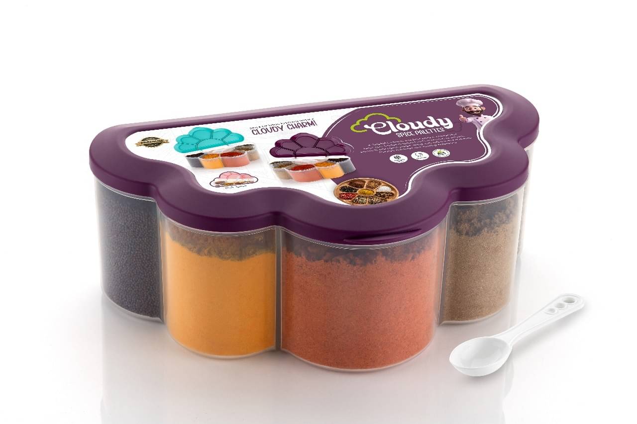     			FIT4CHEF Masala Dabba Polyproplene Purple Spice Container ( Set of 1 )