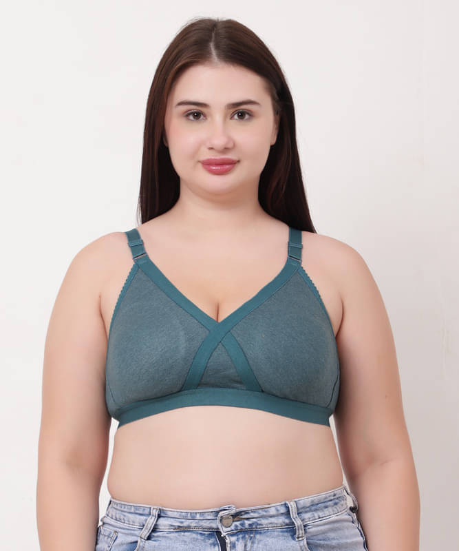     			Funhame Pack of 1 Cotton Non Padded Minimizer Bra For Women ( Green )