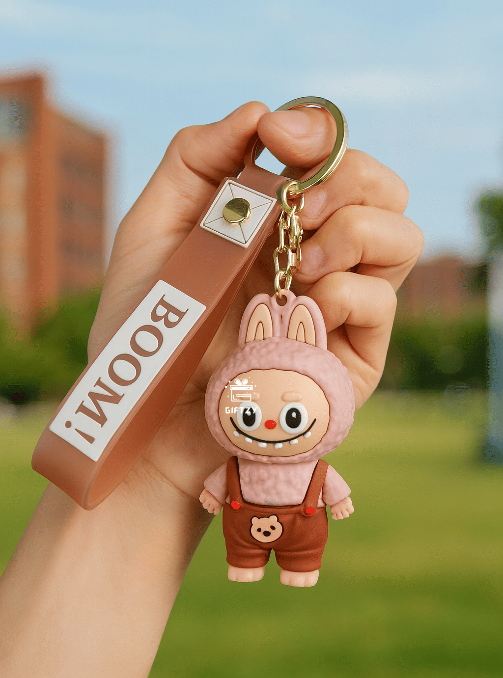     			Giftzy Labubu Doll Silicone Keychain, Cartoon Keyring, School Bag Charm, Gift for Kids Key Chain