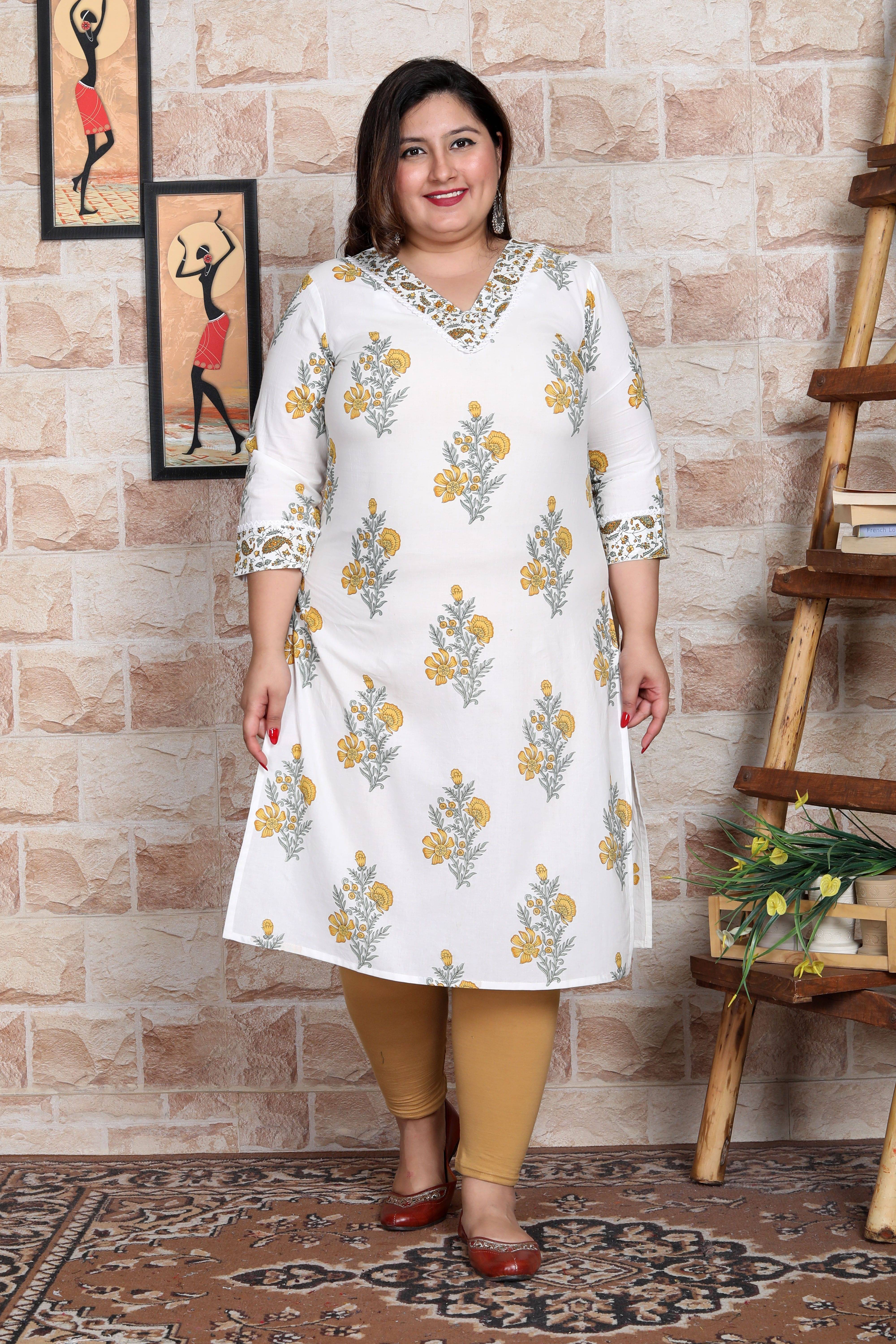 Gyapti Women Cotton Printed Straight Kurti ( Yellow )     			Gyapti Women Cotton Printed Straight Kurti ( Yellow )
