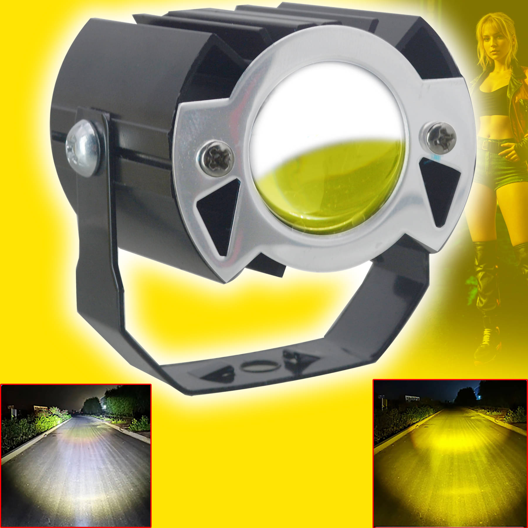     			JMALL Front Left & Right Fog Light For All Car and Bike Models ( Single )