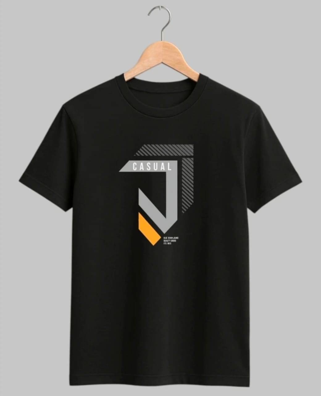 Japna Men Cotton Regular Fit Self Design T-Shirt ( Black )     			Japna Men Cotton Regular Fit Self Design T-Shirt ( Black )