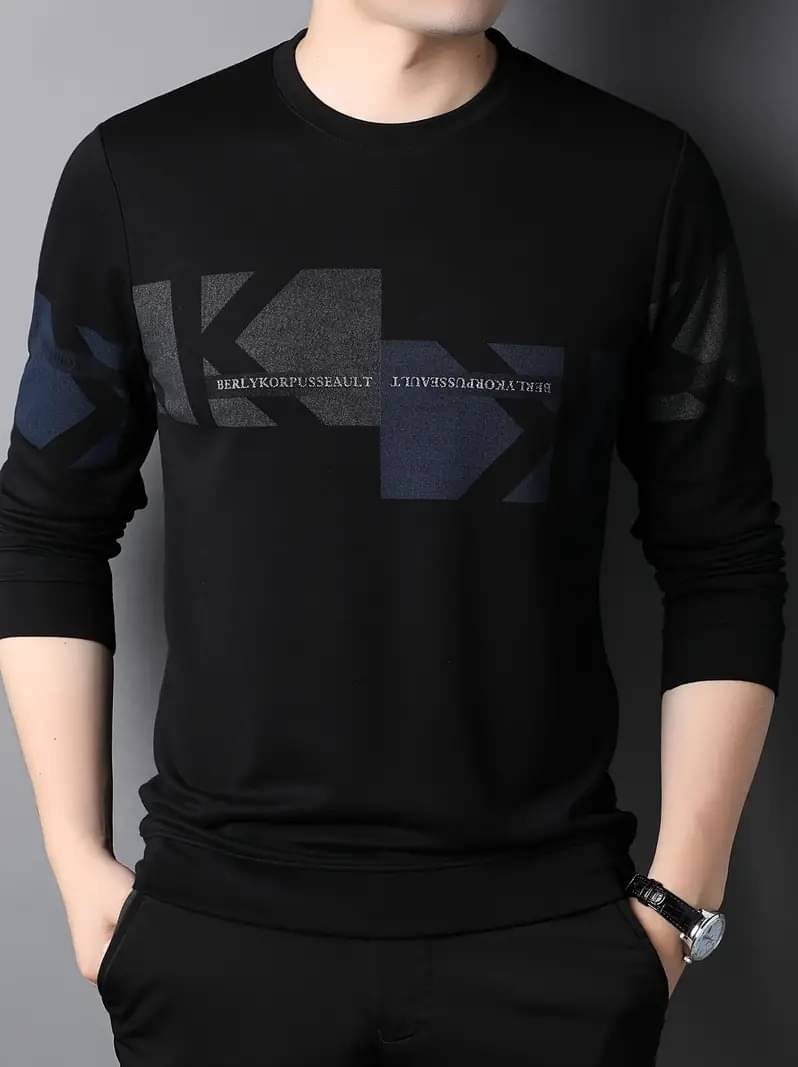     			KAFF Cotton Blend Round Neck Men's Sweatshirt - Black ( Pack of 1 )