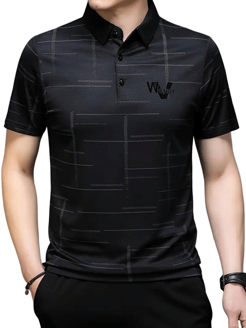     			KAFF Men Cotton Regular Fit Printed Polo T Shirt ( Black )