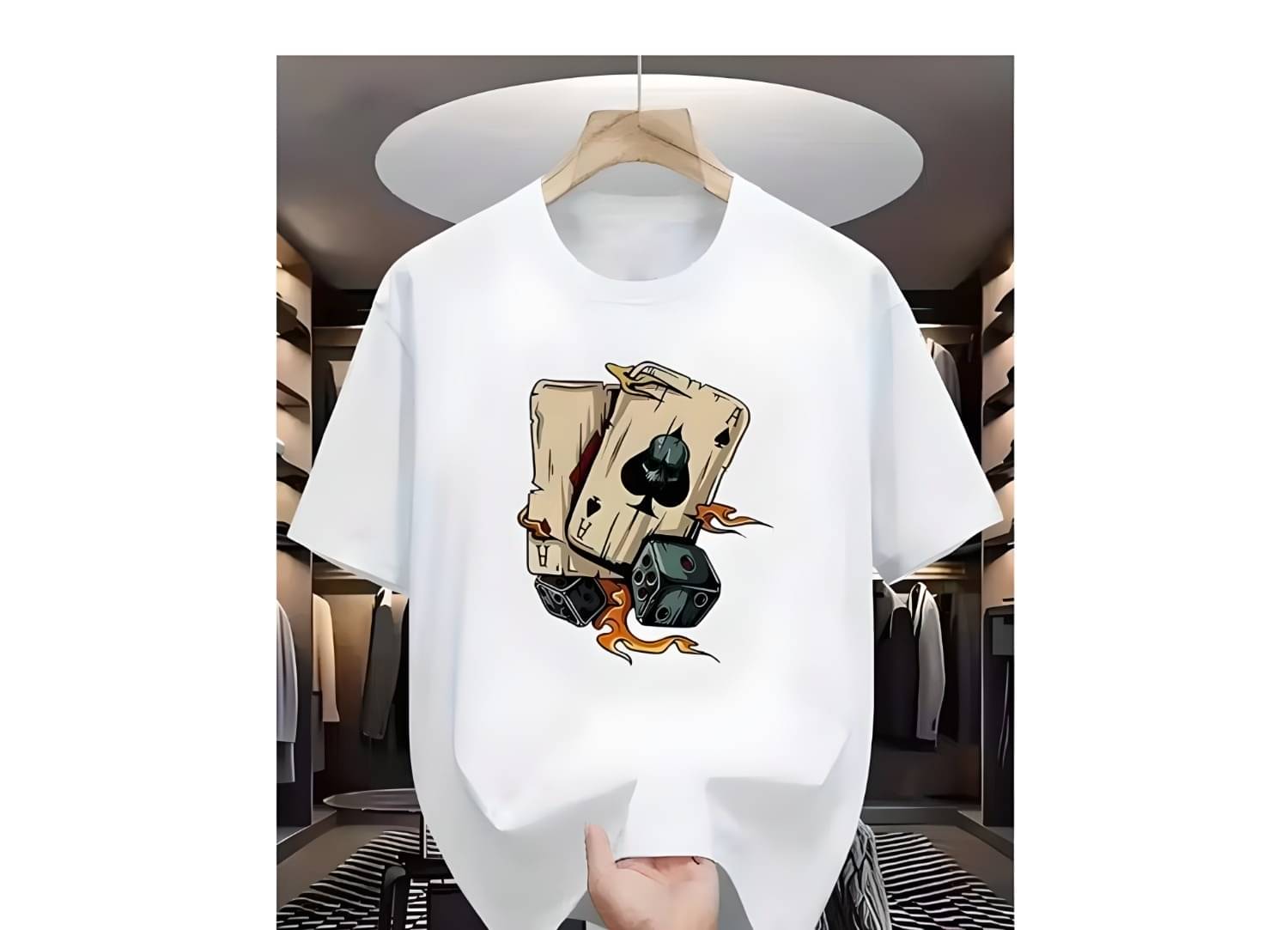     			KM Men Polyester Regular Fit Printed T-Shirt ( White )