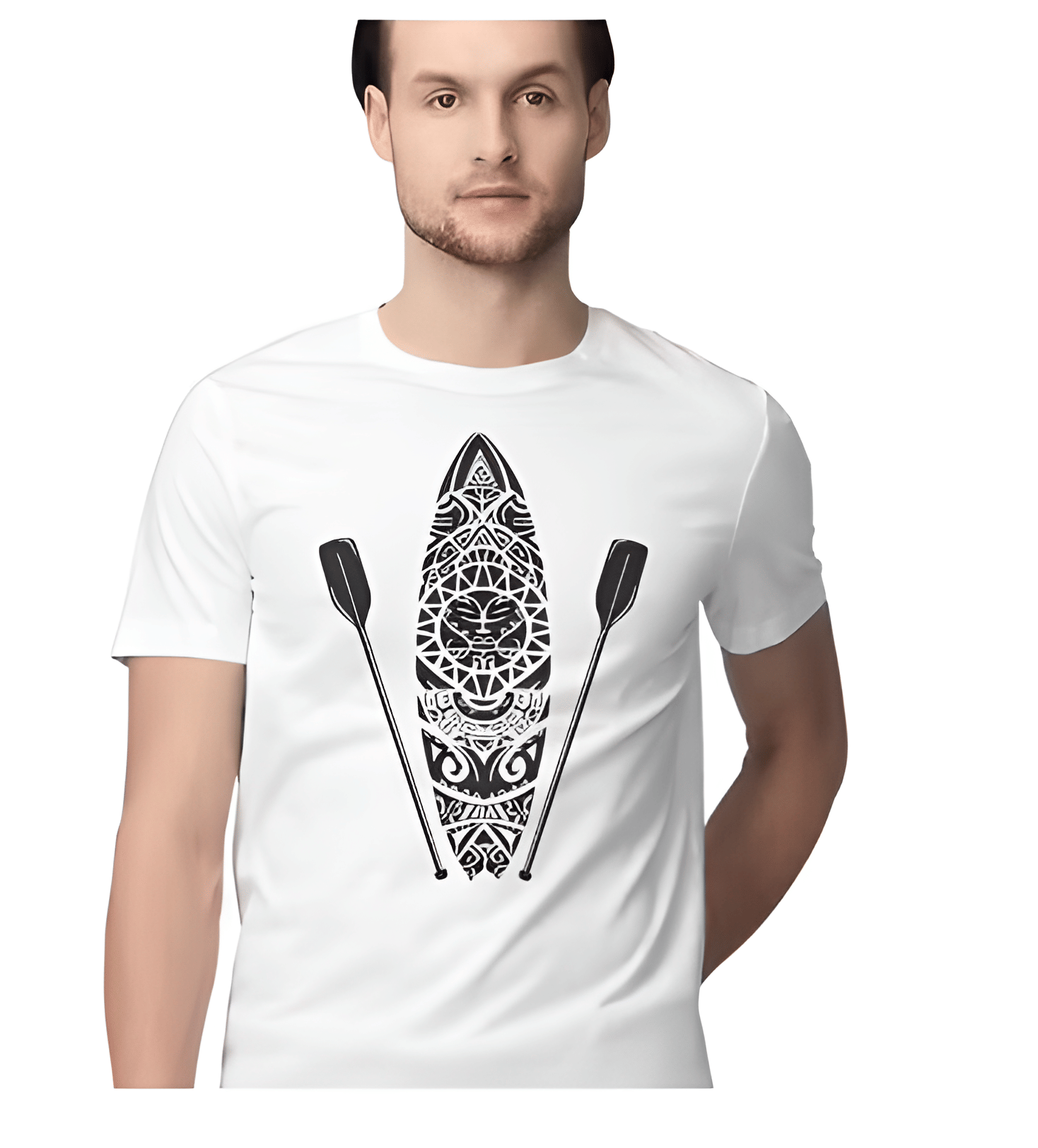     			KM Men Polyester Regular Fit Printed T-Shirt ( White )