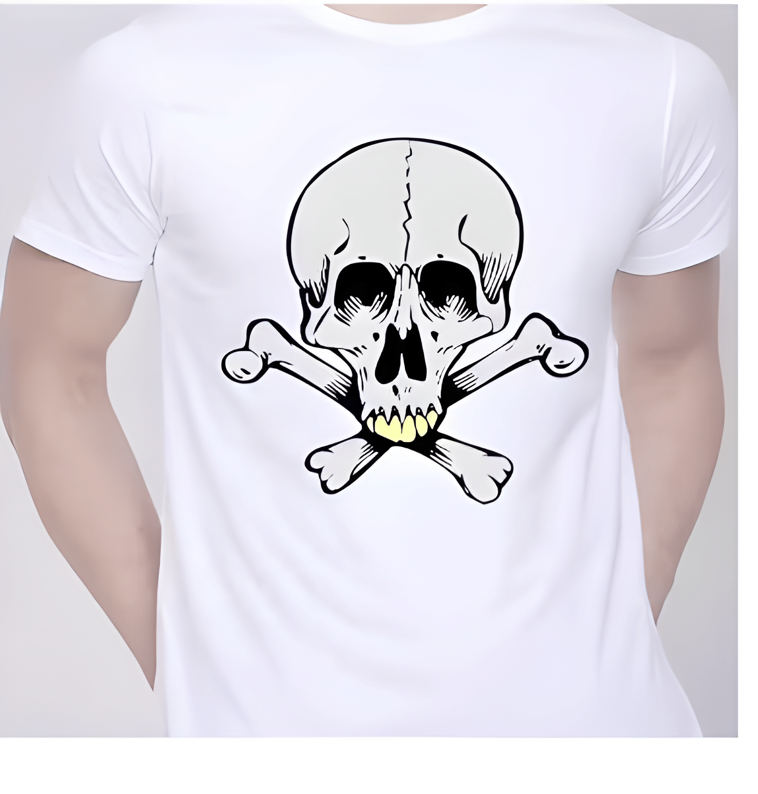     			KM Men Polyester Regular Fit Printed T-Shirt ( White )