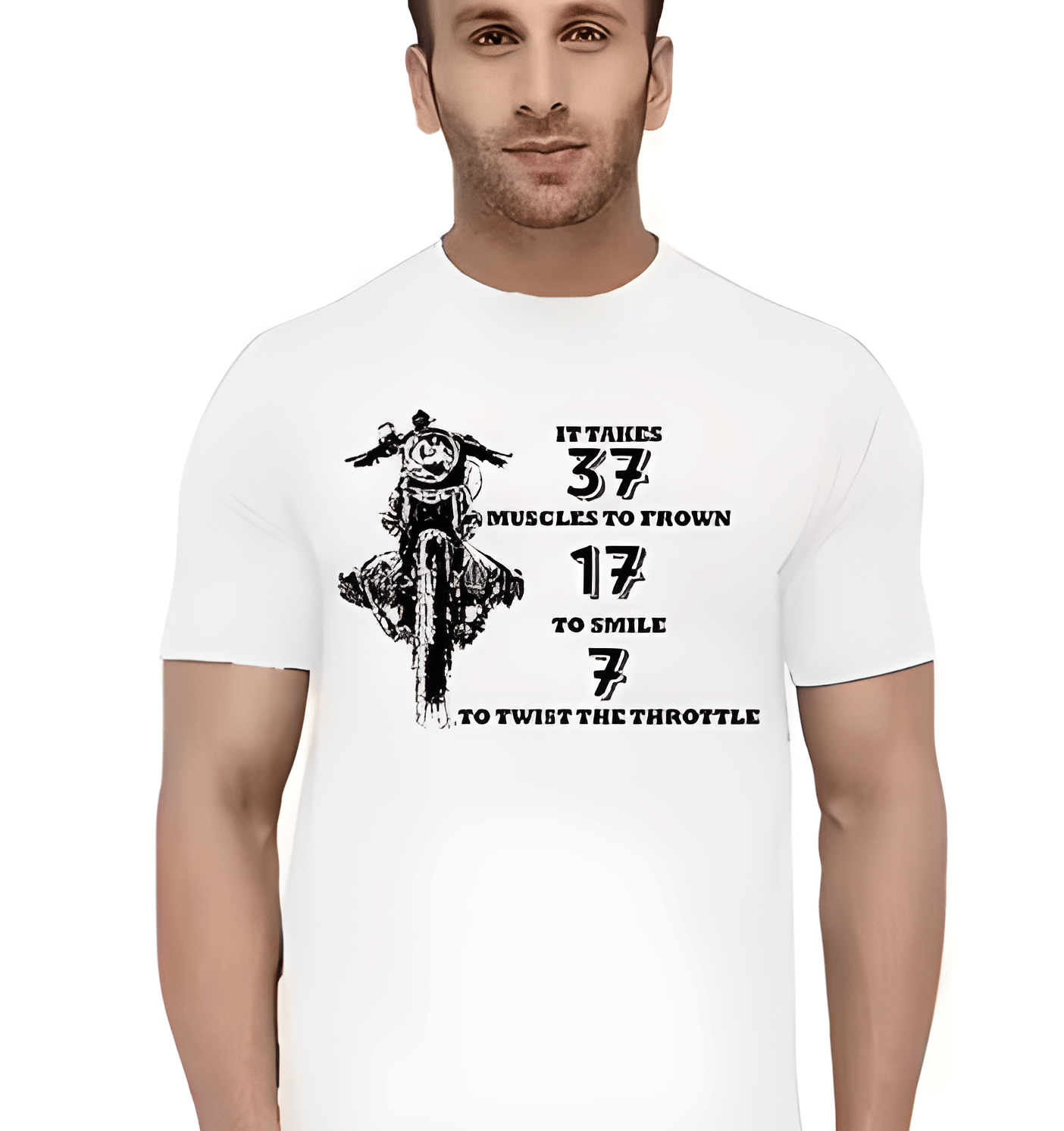     			KM Men Polyester Regular Fit Printed T-Shirt ( White )