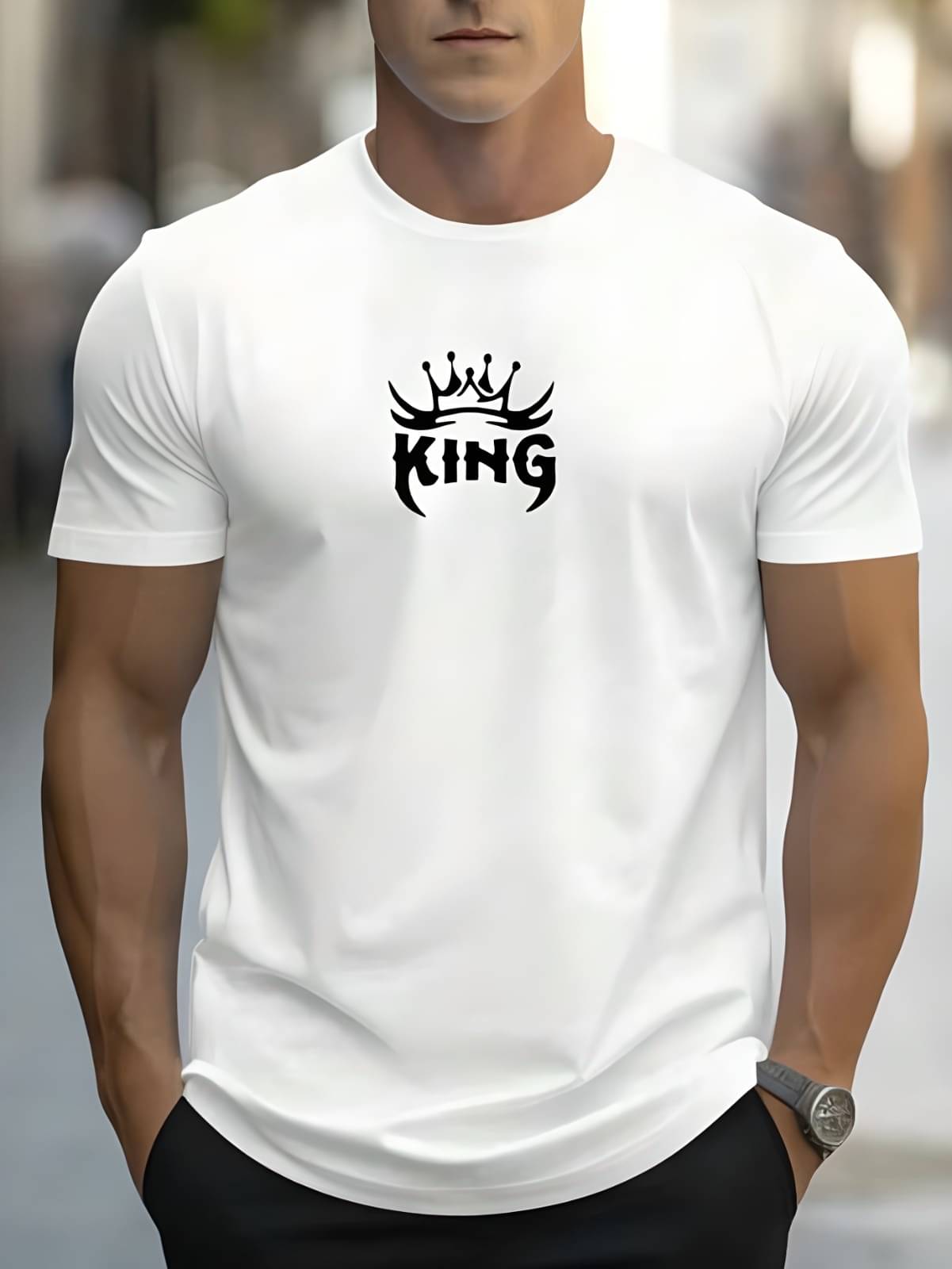     			KM Men Polyester Regular Fit Printed T-Shirt ( Multicolor4 )