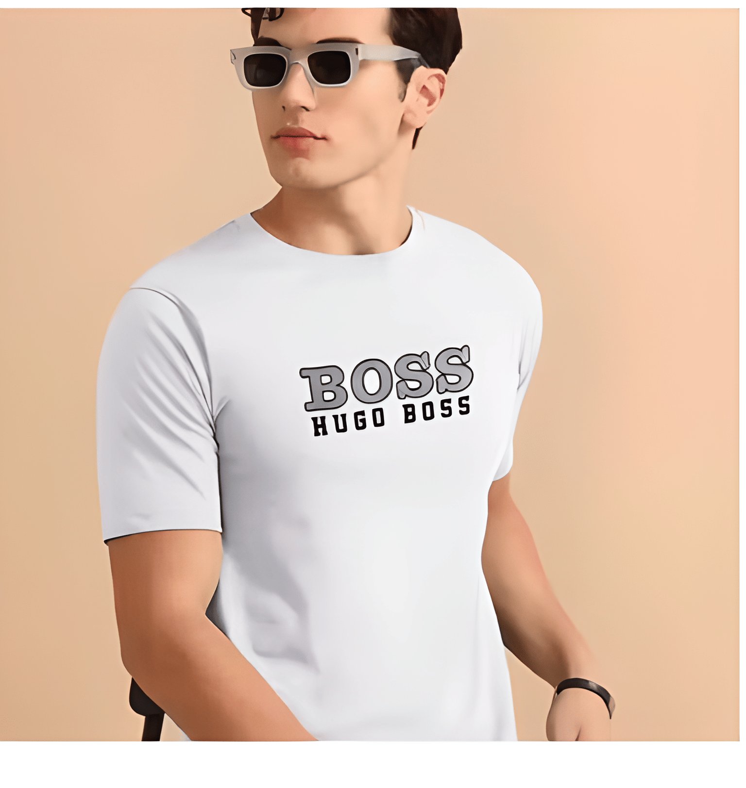     			KM Men Polyester Regular Fit Printed T-Shirt ( White )