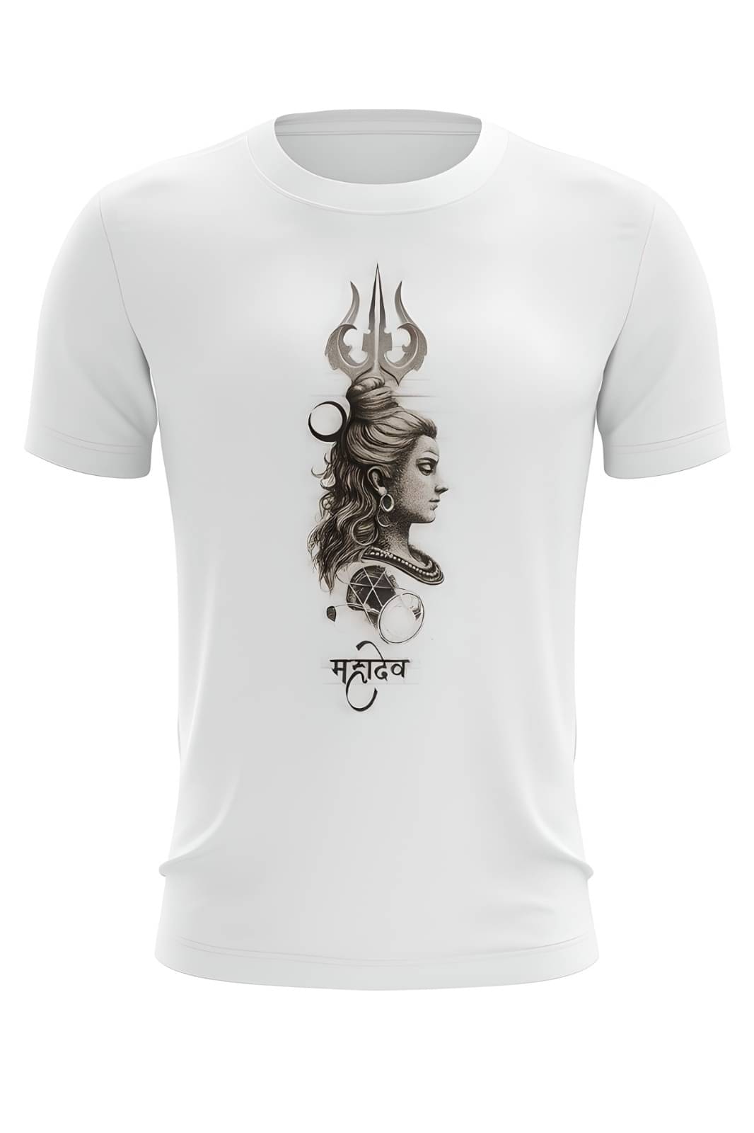     			KM Men Polyester Regular Fit Printed T-Shirt ( White )