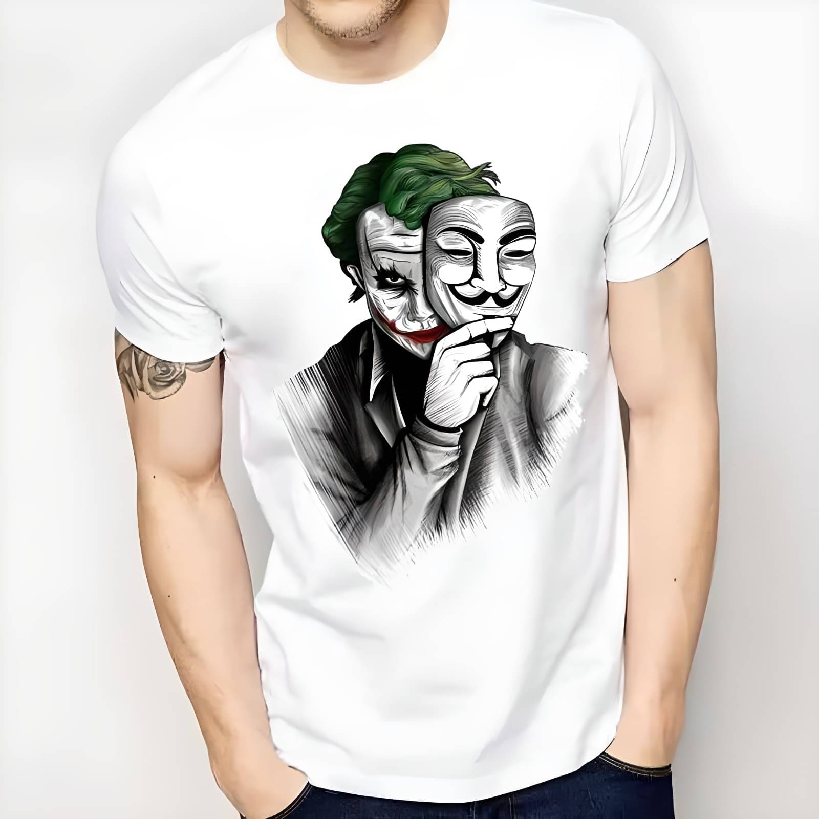     			KM Men Polyester Regular Fit Printed T-Shirt ( White )