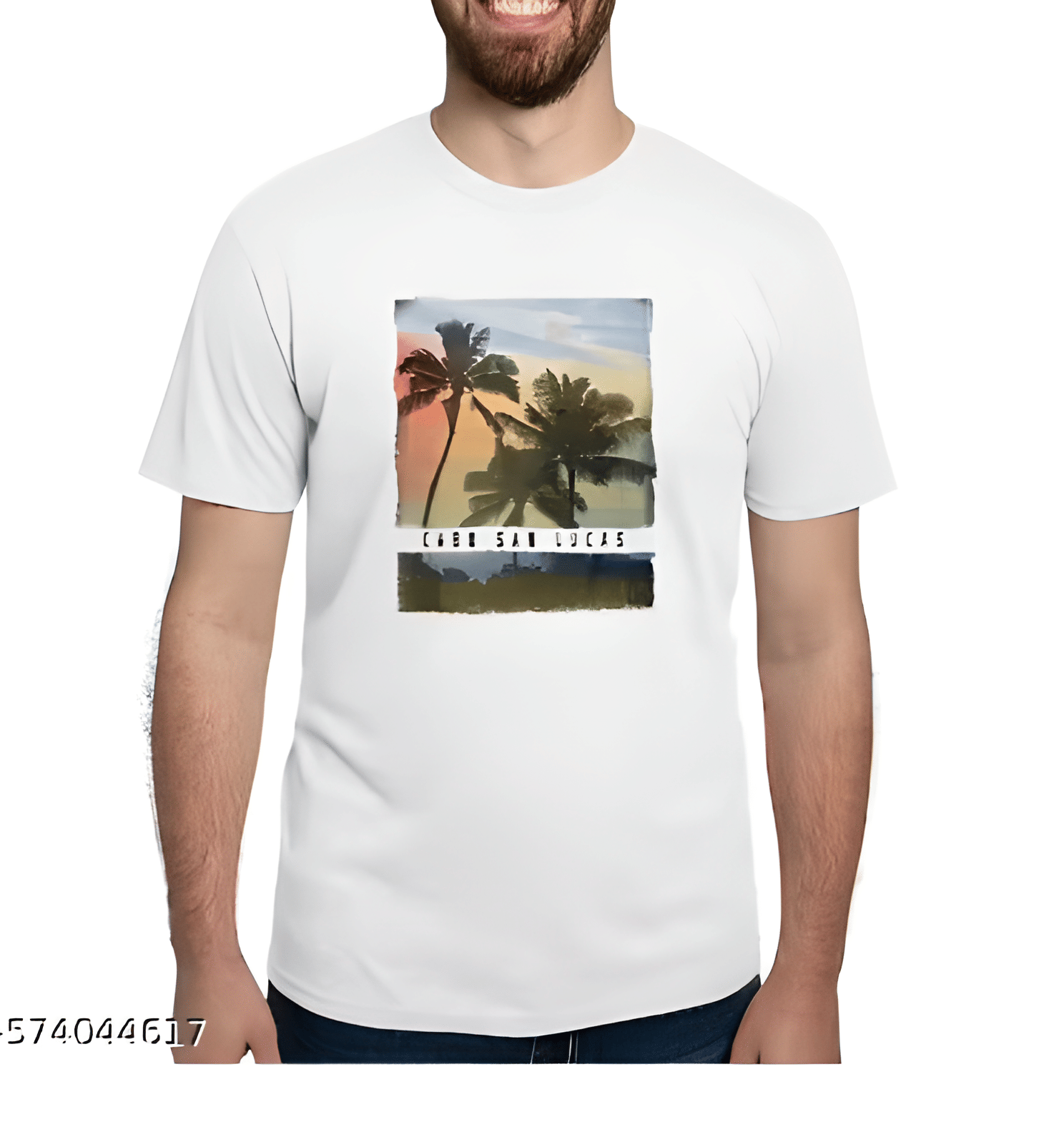     			KM Men Polyester Regular Fit Printed T-Shirt ( White )