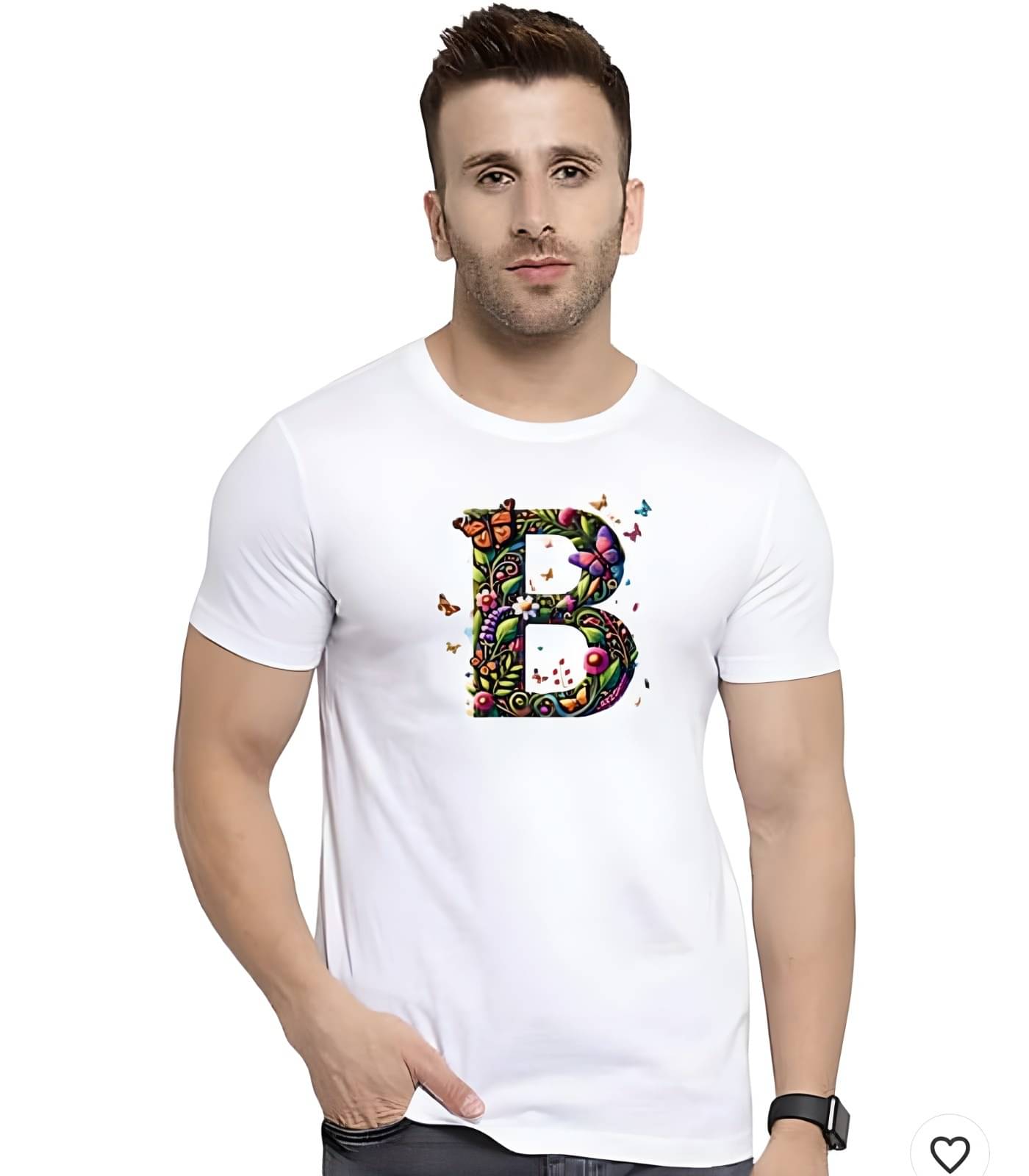     			KM Men Polyester Regular Fit Printed T-Shirt ( White )