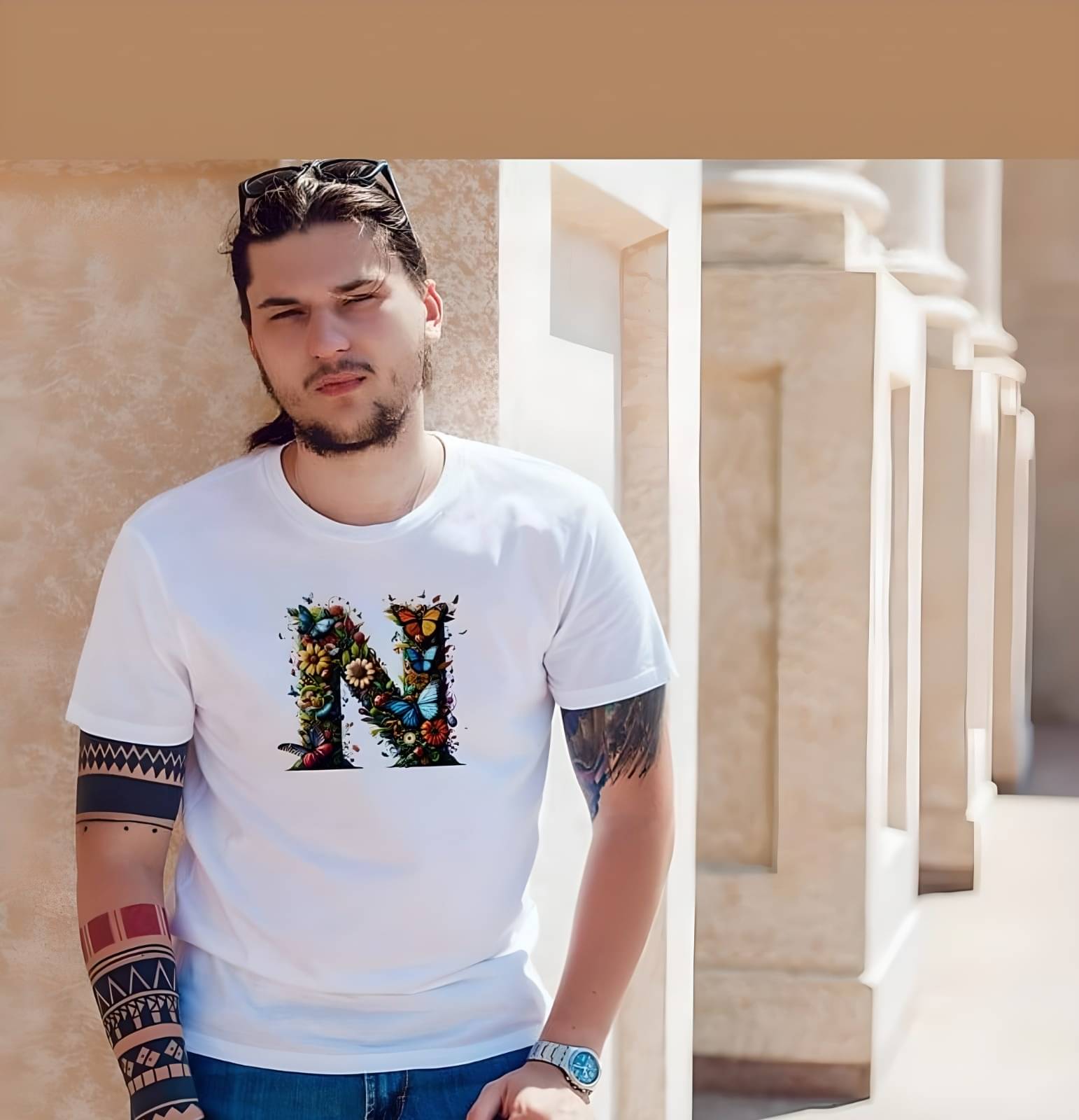     			KM Men Polyester Regular Fit Printed T-Shirt ( White )