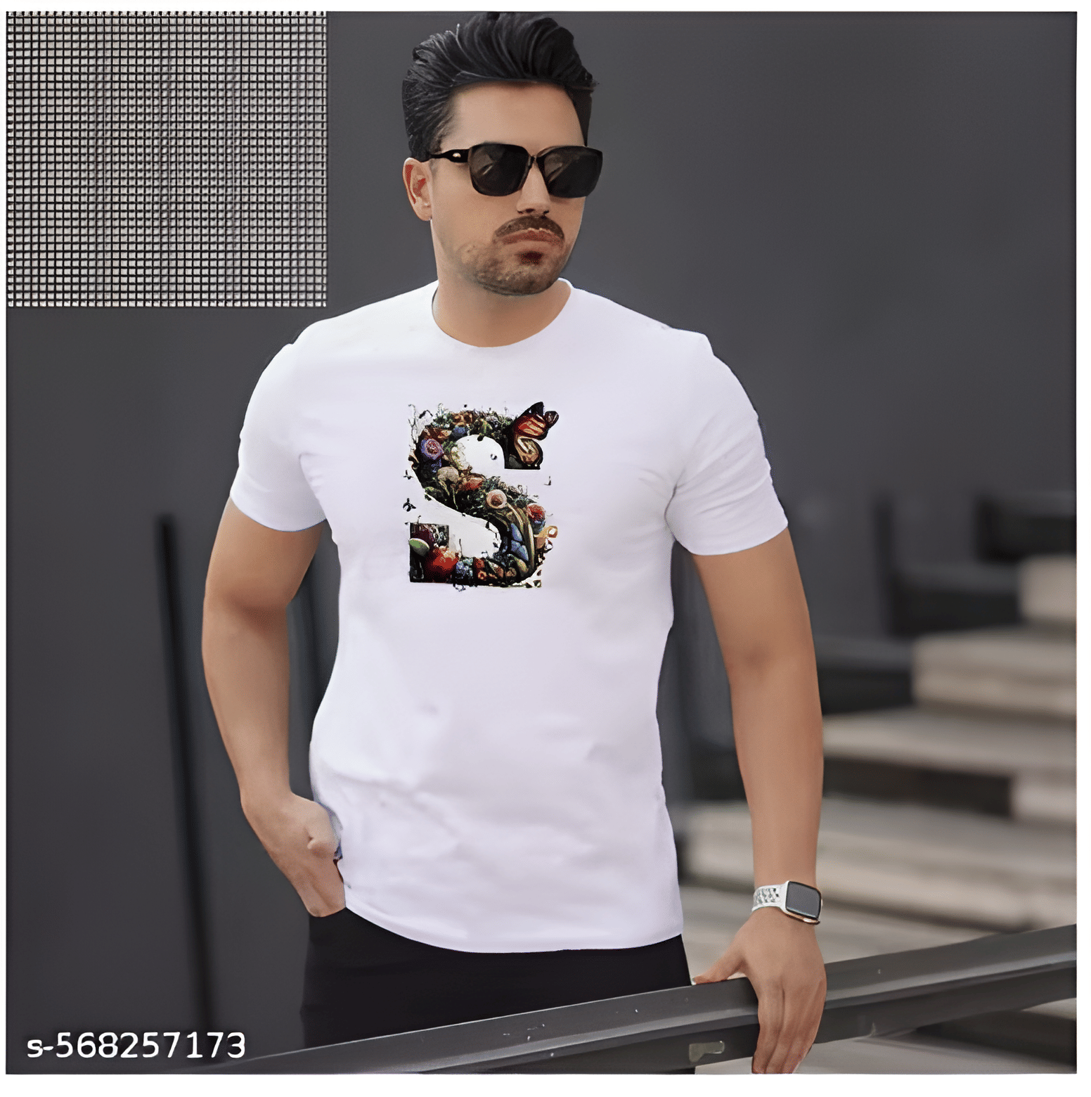     			KM Men Polyester Regular Fit Printed T-Shirt ( White )