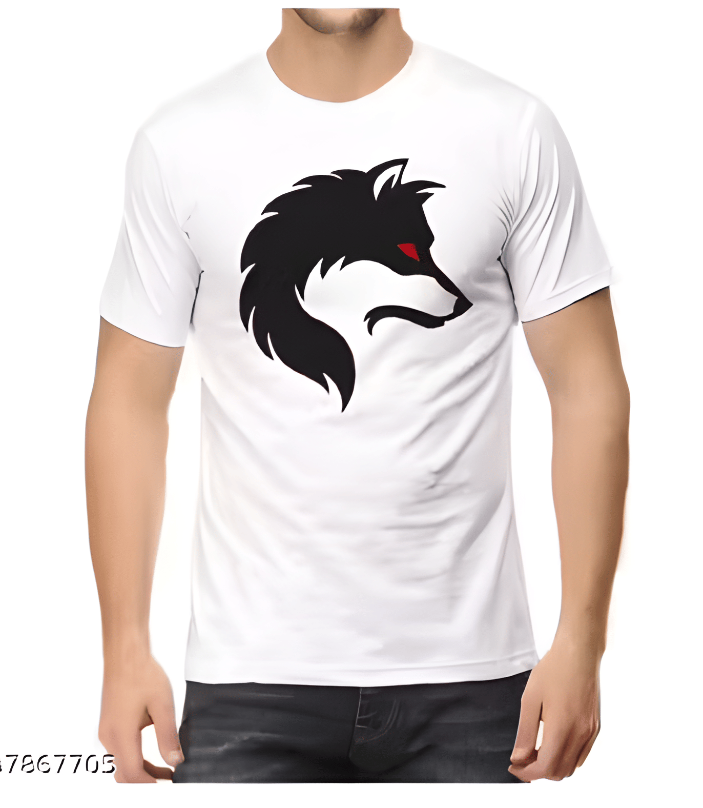     			KM Men Polyester Regular Fit Printed T-Shirt ( White )