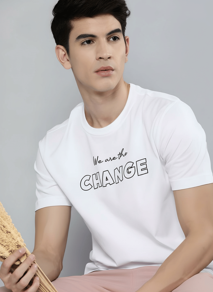 KM Men Polyester Regular Fit Printed T-Shirt ( White ) KM Men Polyester Regular Fit Printed T-Shirt ( White )